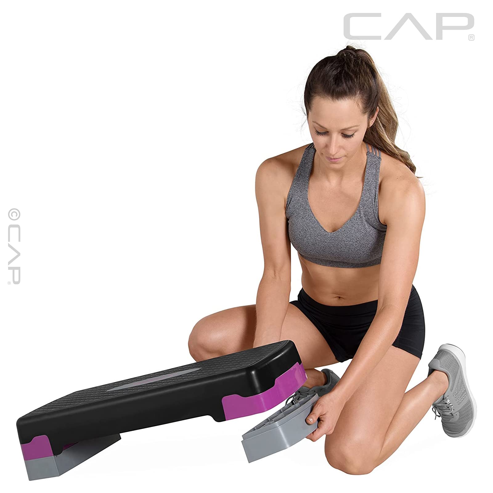 Tone Fitness Compact Aerobic Step Platform - Adjustable Exercise Stepper for Home Workouts, Cardio Training & Fitness Routines | Perfect for Step Aerobics, HIIT & Strength Training