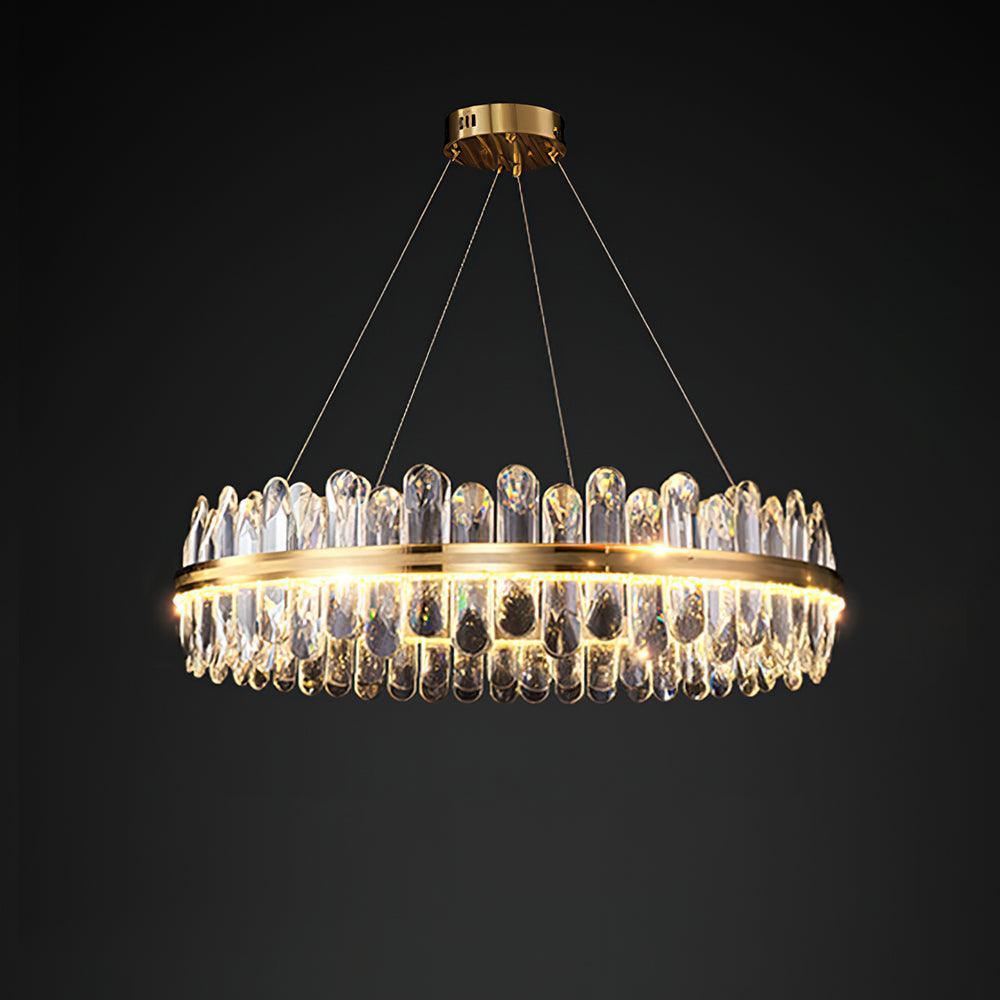 Enos Crystal Chandelier - Elegant Modern Ceiling Light Fixture for Dining Room, Bedroom & Living Room Decor | Energy Efficient LED Lighting for Home & Office Spaces