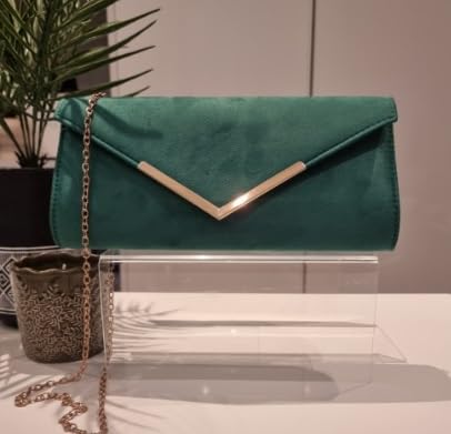 LeahWard Women's Faux Suede Clutch Bag - Elegant Flap Handbag for Wedding, Party, Evening & Prom | Perfect for Date Night, Bridal Shower & Formal Events
