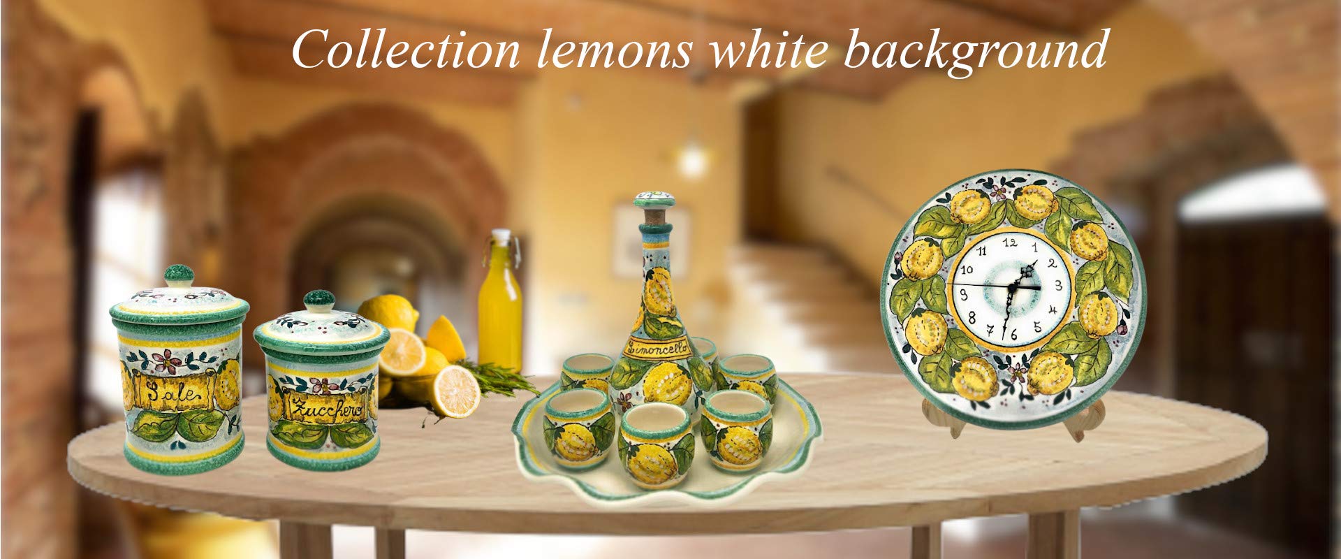 Italian Ceramic Food Storage Jars Set - Hand Painted Tuscan Lemon Design Kitchen Canisters for Salt, Sugar & Spices | Artisan Pottery Made in Italy | Perfect for Farmhouse, Rustic & Mediterranean Style Kitchens