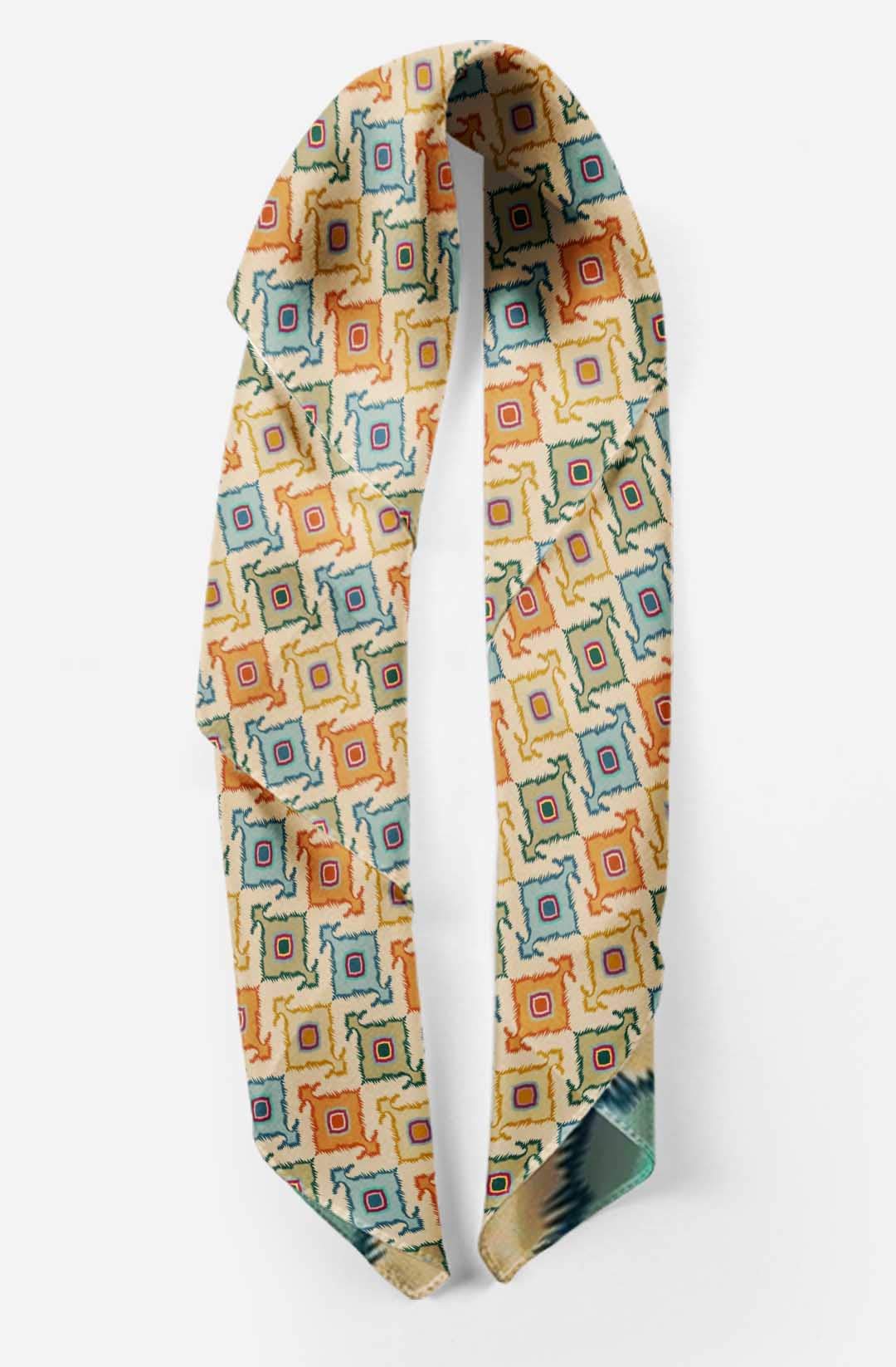 Bimba Pure Silk Printed Head Bandanas & Neck Scarves for Women - Soft Summer Fashion Accessory for Hair, Beach, Yoga, and Outdoor Activities
