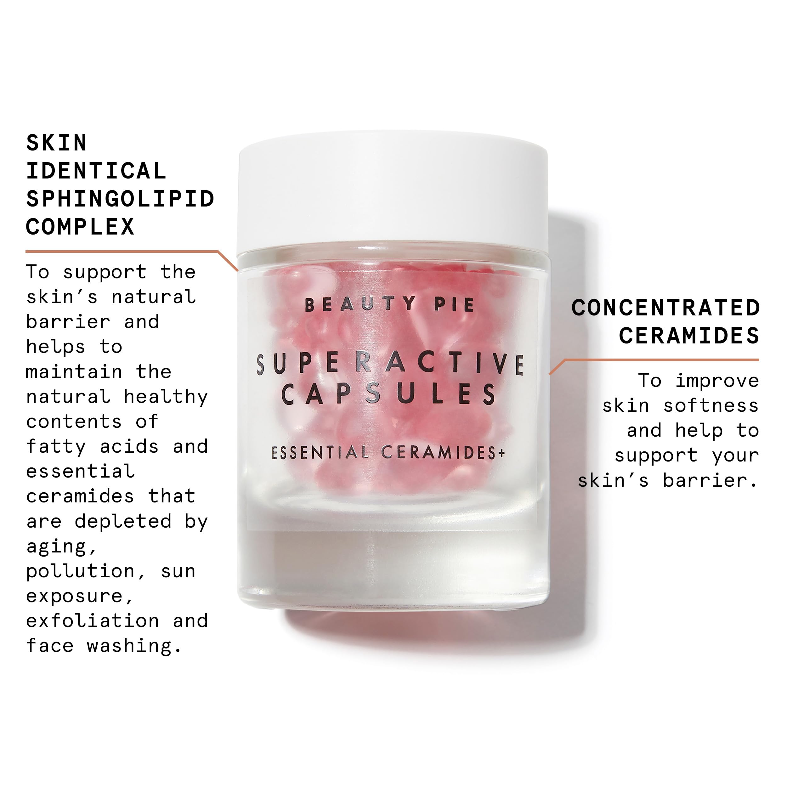 Beauty Pie Superactive Capsules with Essential Ceramides - Hydrating & Anti-Aging Skincare for a Healthy, Dewy Glow | Daily Moisturizing Treatment for Dry & Mature Skin