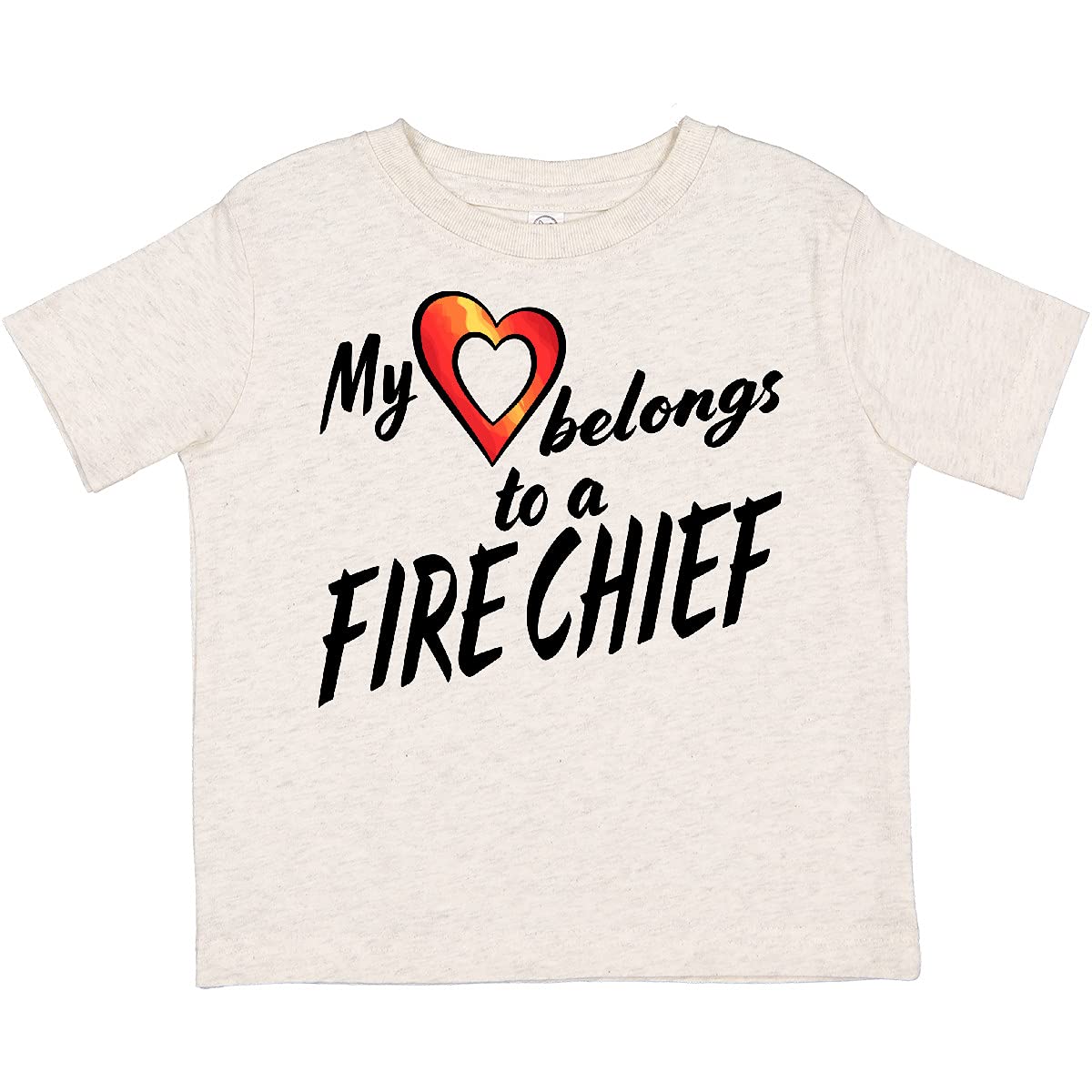 Fire Chief Apparel - Red Heart Toddler T-Shirt for Kids | Cute Firefighter Gift for Boys & Girls | Birthday, Fire Safety Week & Family Events