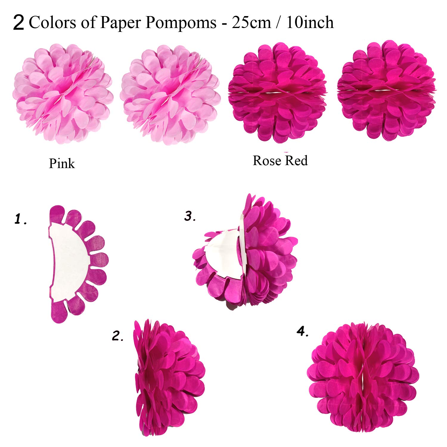 Pink Birthday Party Decorations for Girls & Women - Happy Birthday Banner, Curtains, Paper Pompoms, Fans, Garland & Confetti Balloons | Perfect for Birthday Parties, Baby Showers & Special Celebrations