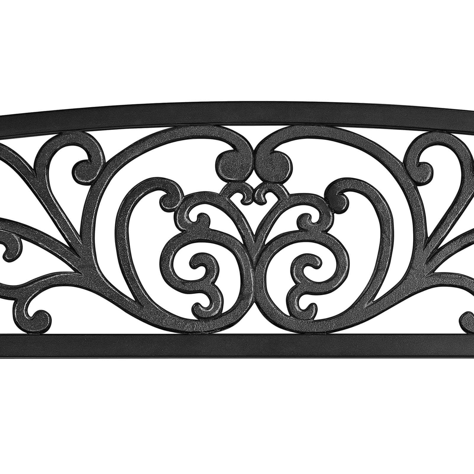 Yaheetech Black Metal Garden Bench - Outdoor Patio Bench for Yard, Park, Entryway - Durable Iron Frame Furniture for Porch, Deck & Backyard Relaxation