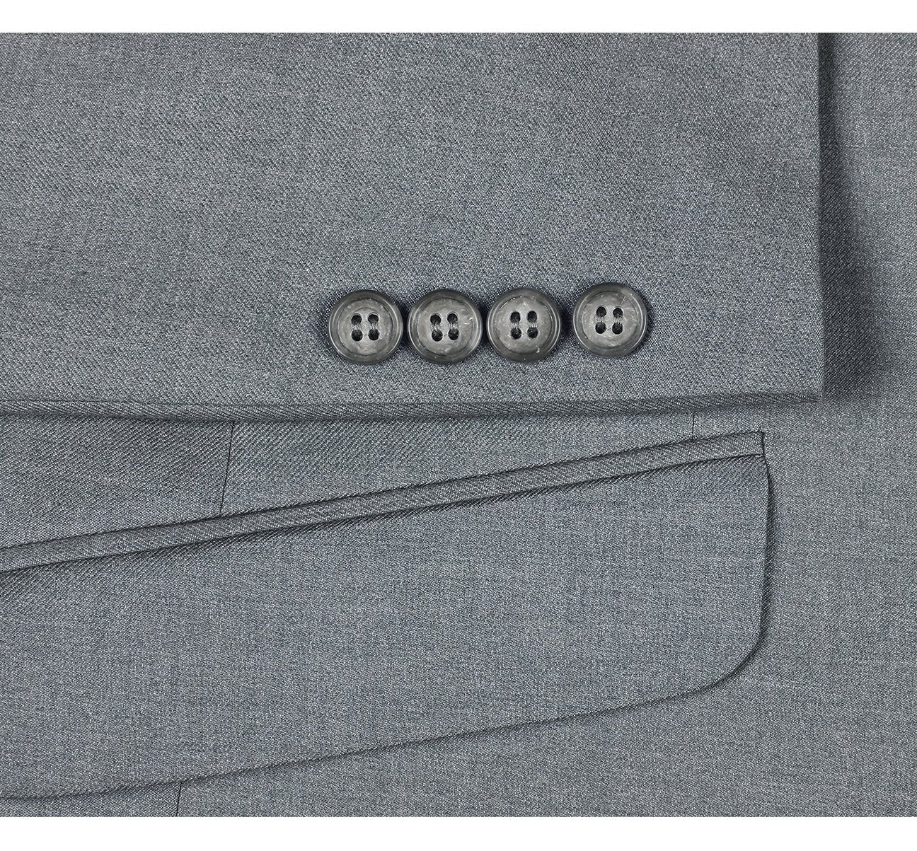 Alessandro Vitello by Renoir Slim Fit Solid Notch Lapel 2 Piece Suit 2110 | Men's Formal Business Attire | Perfect for Weddings, Office Wear & Special Occasions