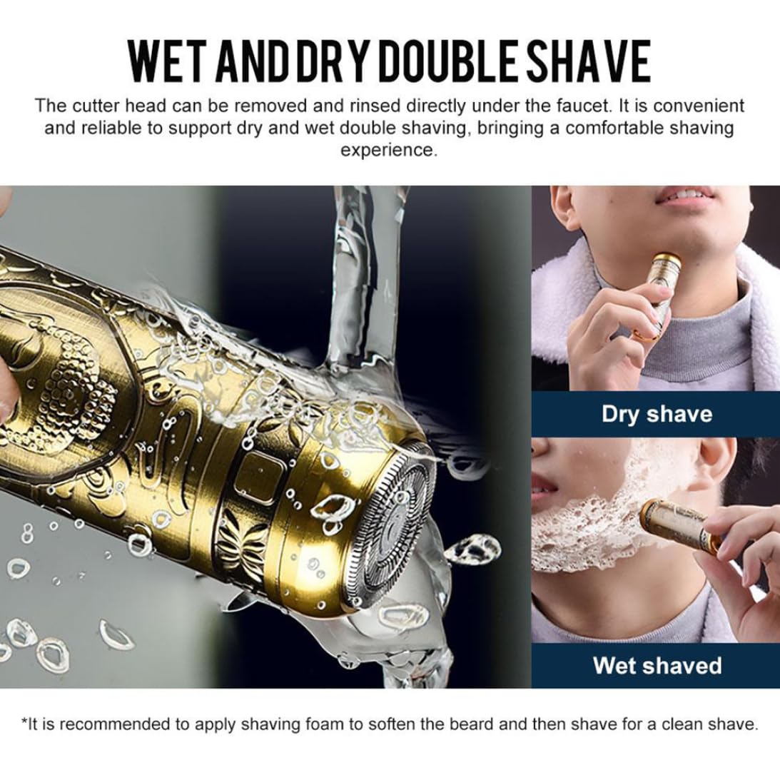 Electric Mini Portable USB Rechargeable Travel Shaver for Men - Cordless Beard Trimmer & Facial Hair Grooming Kit - Perfect for Business Trips, Gym, Camping & Daily Use