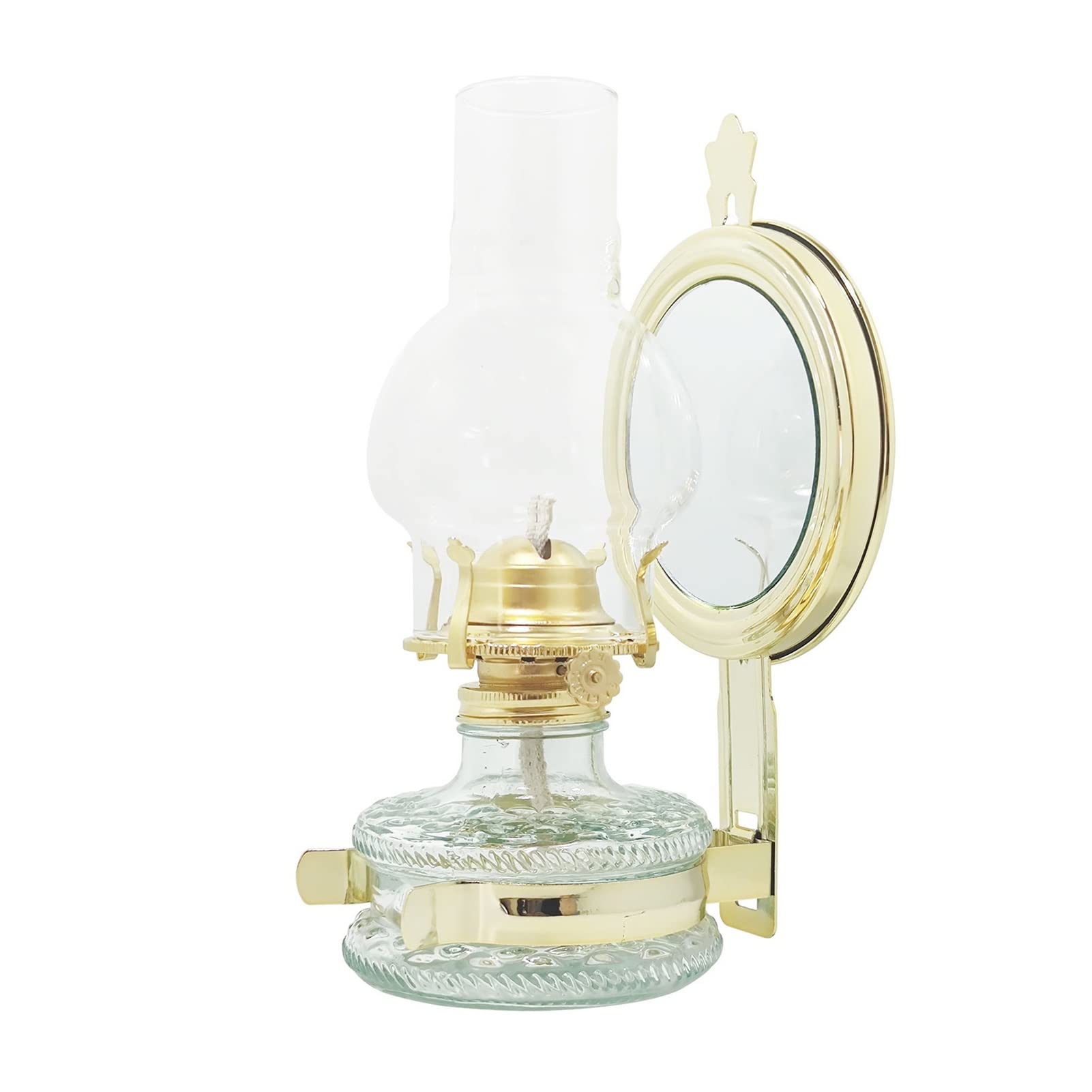Vintage Style KOLIT Oil Lamp - Classic Indoor Outdoor Kerosene Lamp with Metal Wall Mount Bracket - Perfect for Home Decor, Garden Lighting, Emergency Use & Romantic Dinner Ambience
