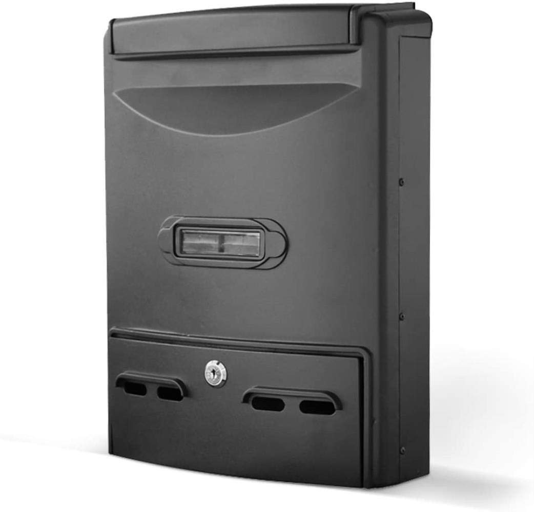 Waterproof Outdoor Mailbox with Lock - Durable Villa Letter Box & Suggestion Box in Chauvinist Black | Perfect for Homes, Gardens & Office Buildings
