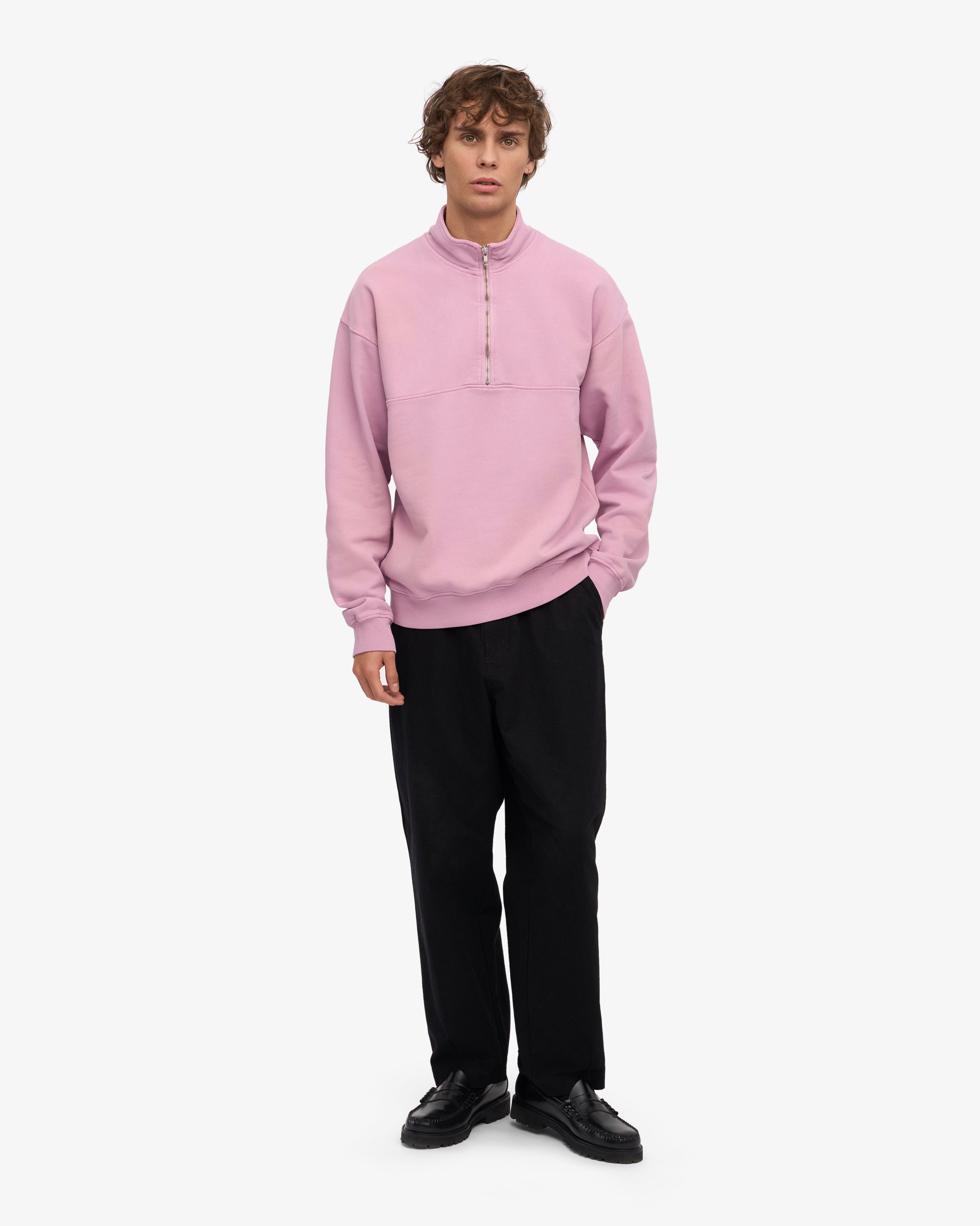 Organic Quarter Zip Sweater - Soft Cherry Blossom Print Pullover for Women | Perfect for Spring Outfits, Casual Wear & Office Attire