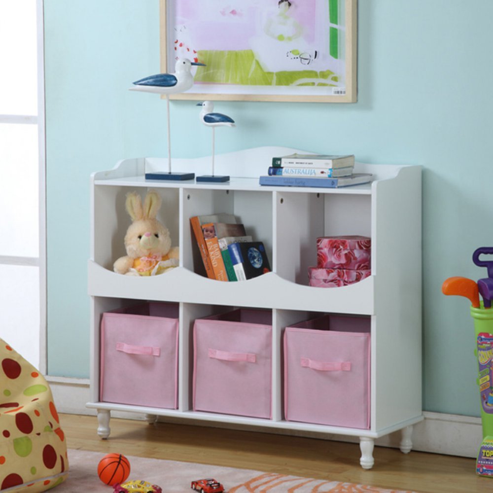 Kids Toy Storage Organizer - 6 Bin Cubby Shelf for Playroom & Bedroom Organization | Durable Plastic Toy Box for Easy Cleanup & Child-Friendly Storage