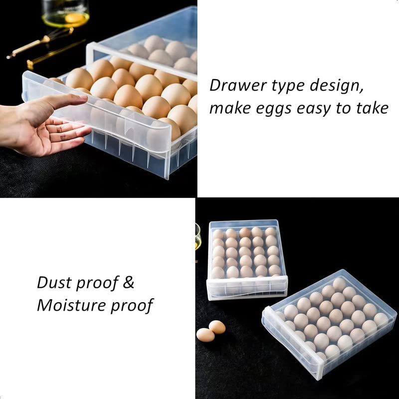 MosQuick® 30 Egg Tray - Durable Refrigerator Egg Storage Container, Space-Saving Egg Organizer Basket with Translucent Design - Perfect for Kitchen, Breakfast Meal Prep & Farm Fresh Egg Storage