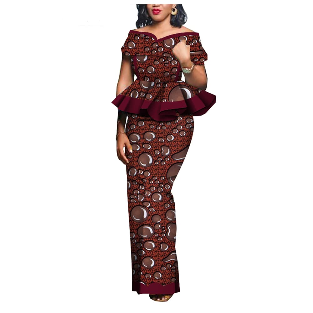 Stylish African Print 2-Piece Women's Party Dress Set - Dashiki Top & Skirt | Traditional Outfit for Festivals, Weddings & Cultural Events