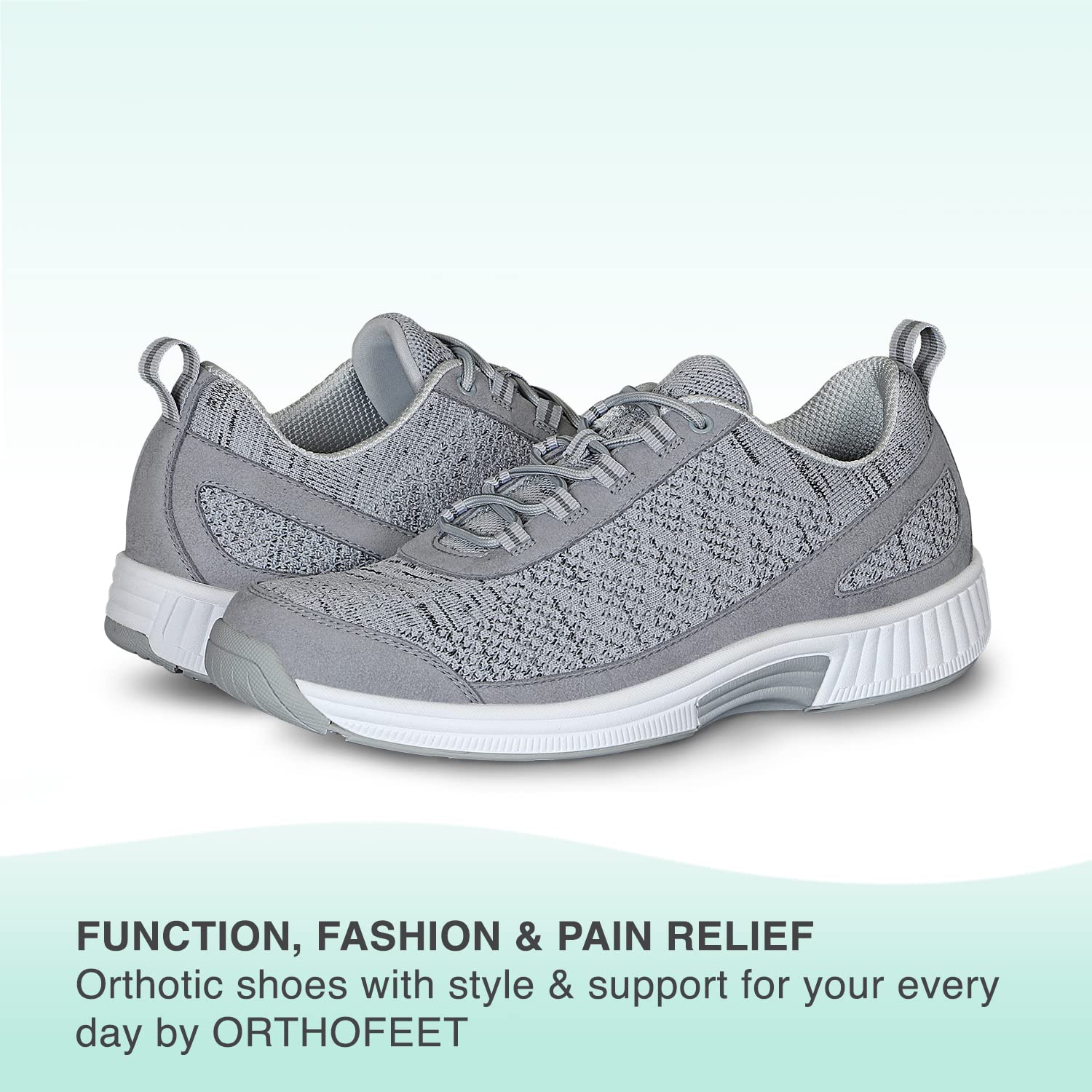 Orthofeet Men's Orthopedic Knit Lava Sneakers - Comfortable Walking Shoes for Plantar Fasciitis, Arthritis & Diabetic Feet - Ideal for Work, Travel & Everyday Wear