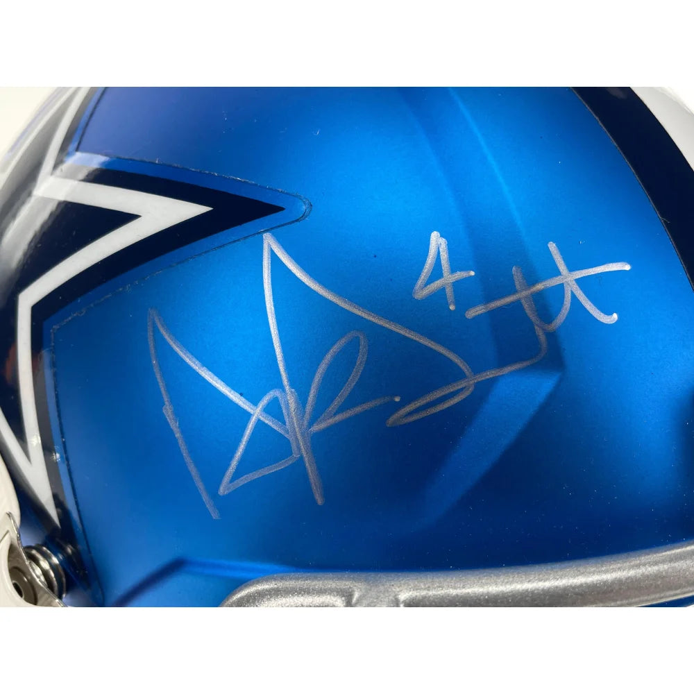 Dak Prescott Autographed Dallas Cowboys Full Size Blaze Helmet with JSA COA - Signed NFL Football Collectible for Fans, Man Cave, Sports Memorabilia Display