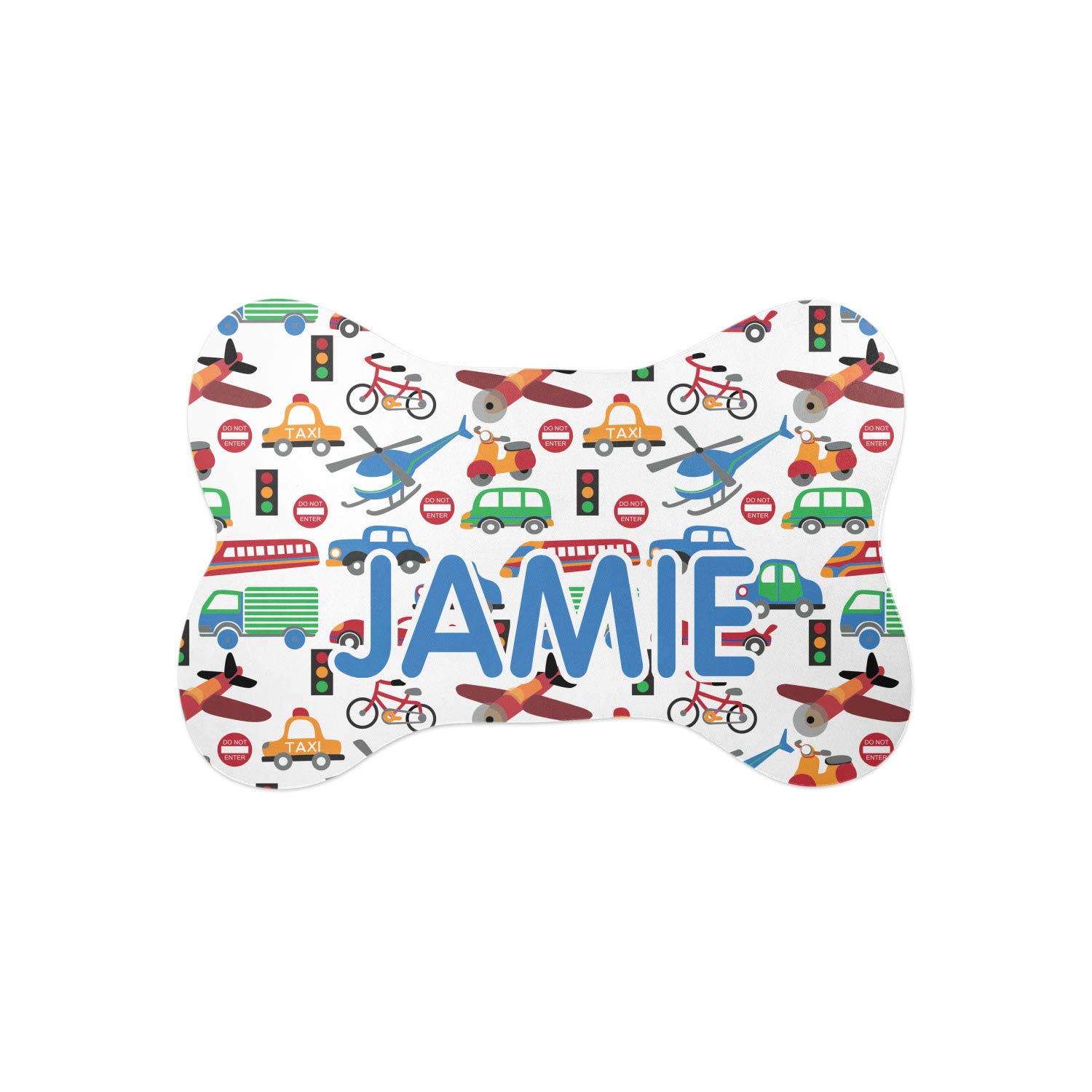 Custom Personalized Bone-Shaped Dog Food Mat - Non-Slip Pet Feeding Mat for Small Dogs - Perfect for Mealtime, Travel & Home Use