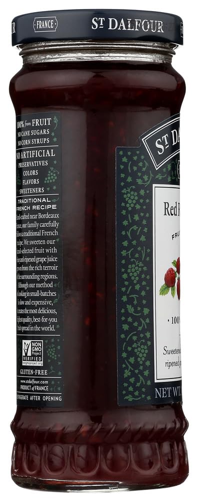 St Dalfour Organic Red Raspberry Fruit Spread - All Natural, No Preservatives | Perfect for Toast, Yogurt & Desserts