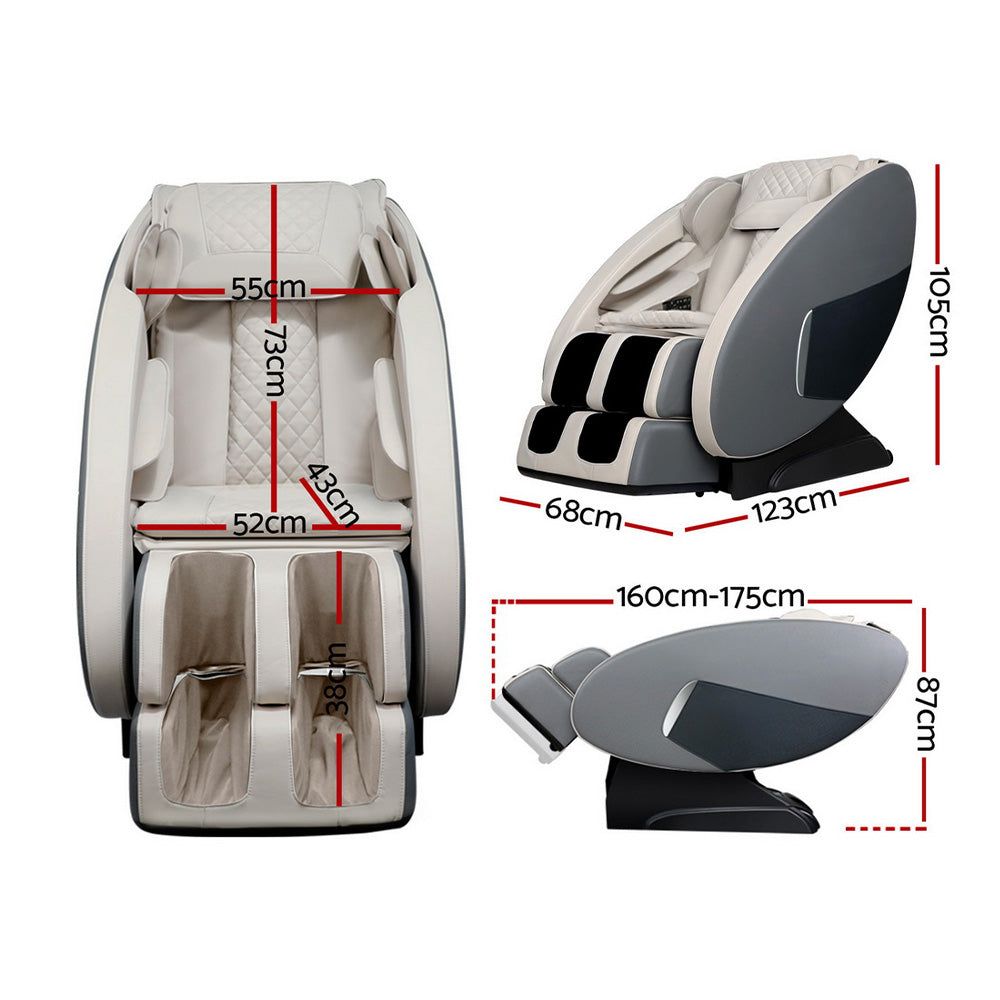 Livemor Electric Massage Chair with Recliner - Full Body Shiatsu Massager, Grey - Perfect for Home, Office & Relaxation Therapy