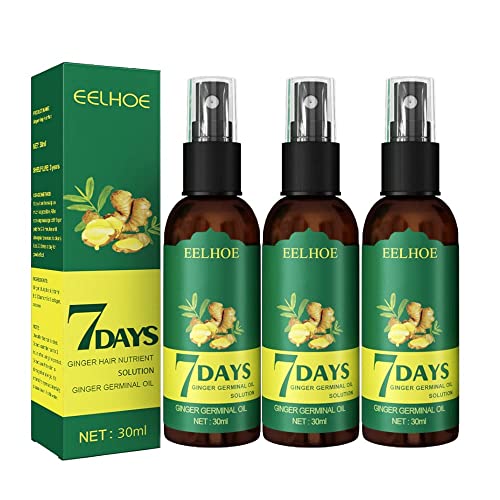 LOBU Shouga Kingu Hair Growth Oil - 7 Days Ginger Germinal Oil & Anti-Hair Loss Serum Spray for Fast Hair Regrowth (3 Pack) - Perfect for Thinning Hair, Bald Spots & Daily Scalp Care