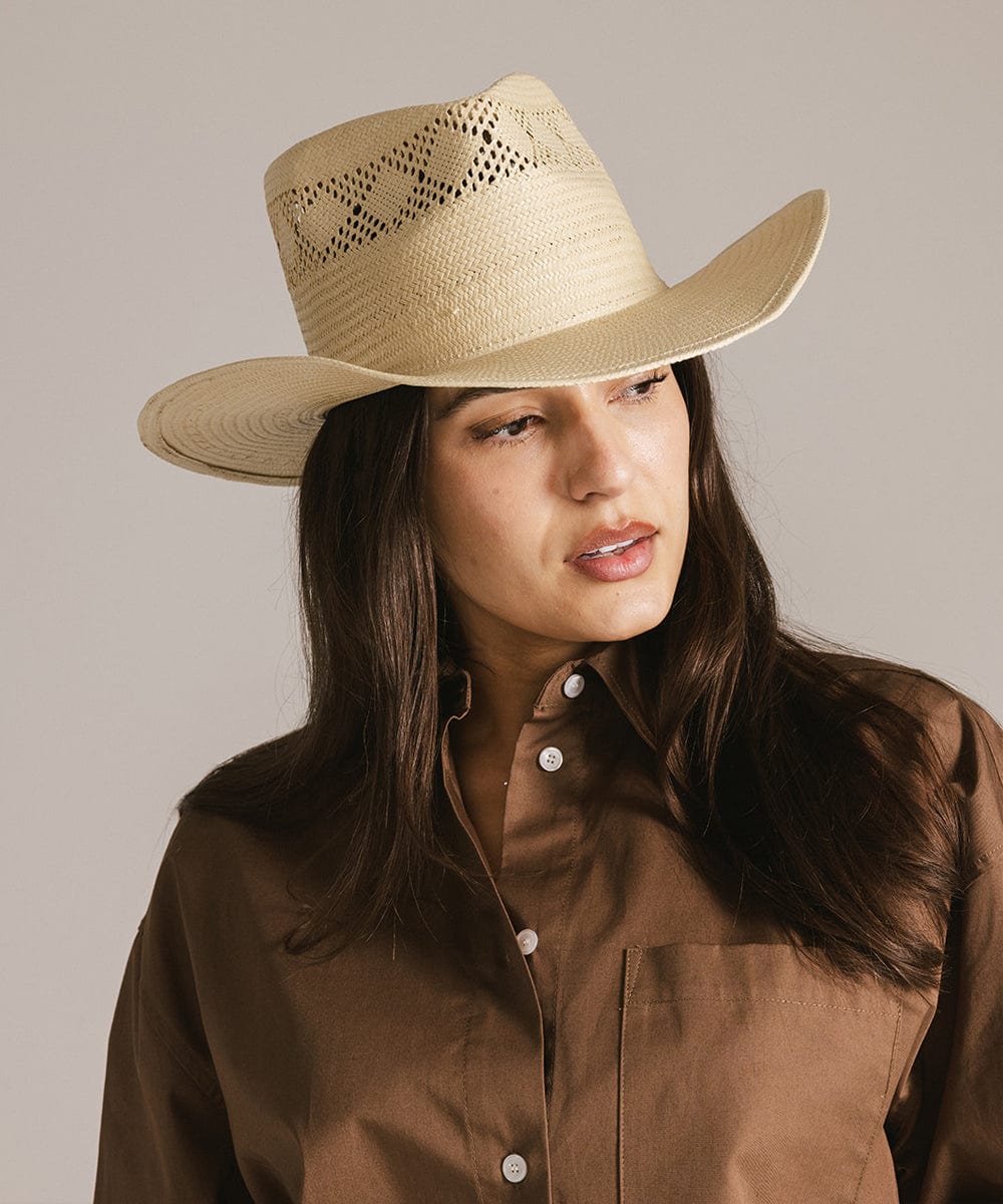 Cassidy Rancher Straw Hat for Women - Wide Brim Sun Hat with UPF 50+ Protection - Perfect for Beach, Gardening, and Outdoor Activities