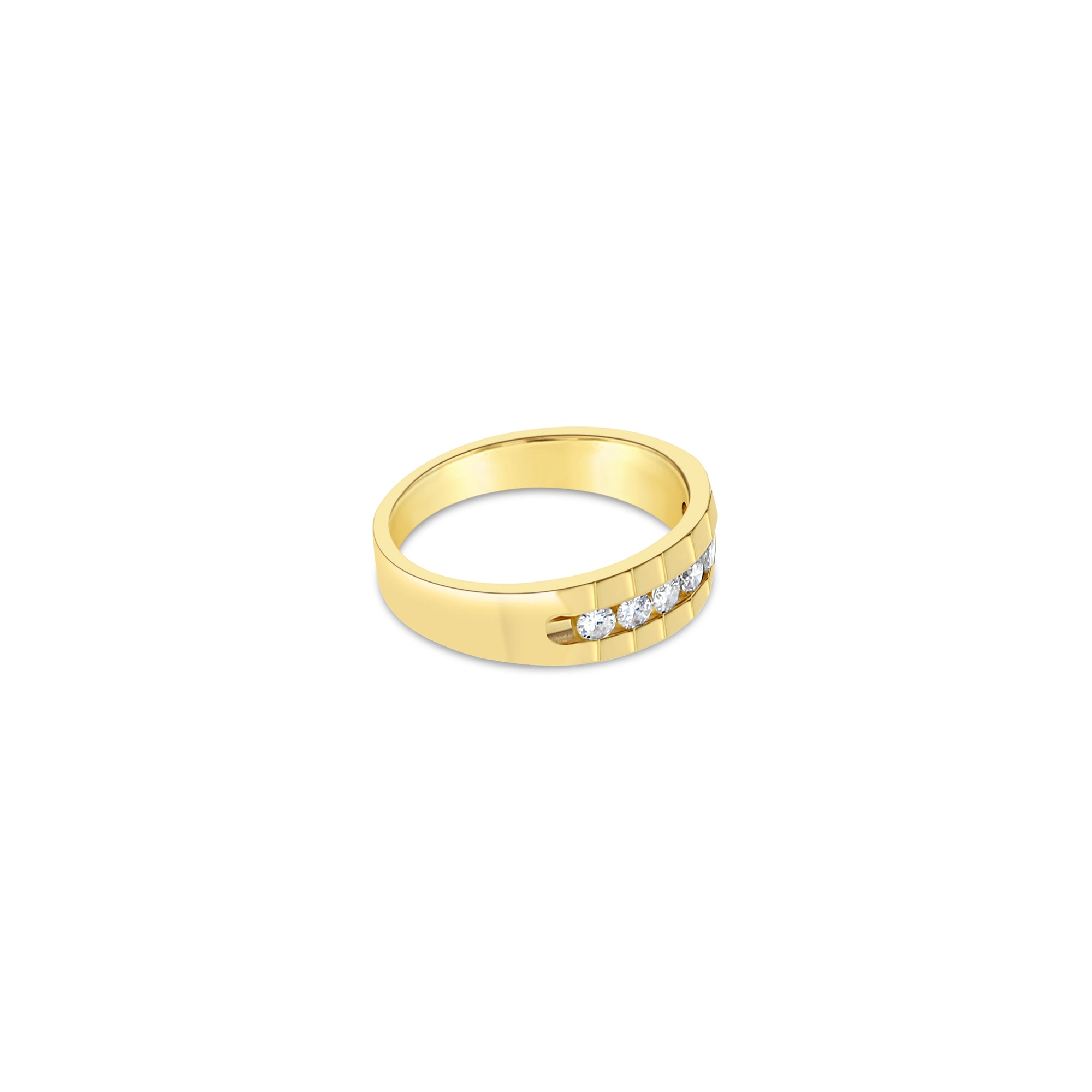 1 CT. Men's Diamond Wedding Band Ring - 14k Yellow Gold for Engagement, Anniversary & Special Occasions