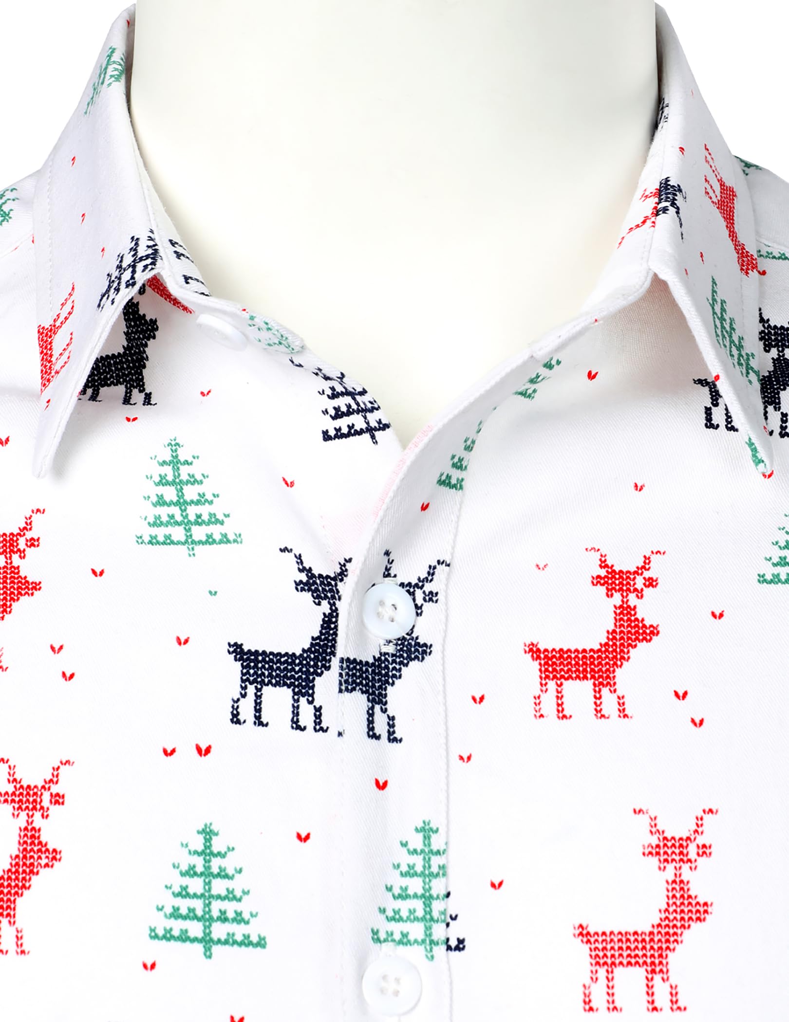 JOGAL Men's Christmas Santa Claus Button Down Shirt - Festive Long Sleeve Holiday Party Shirt for Ugly Sweater Contest, Office Party & Family Gatherings
