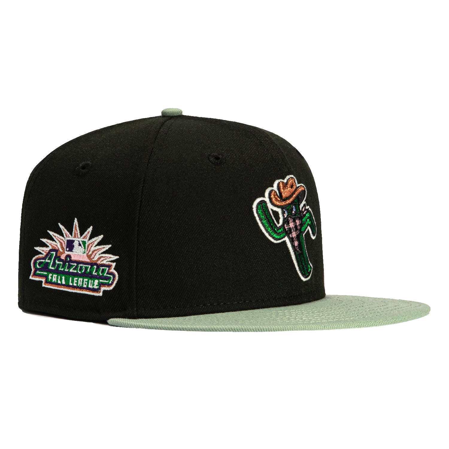 New Era 59Fifty Surprise Saguaros Arizona Fall League Patch Snapback Hat - Black & Everest Green | Official MLB Licensed Baseball Cap for Men & Women | Perfect for Baseball Games, Sports Fans & Streetwear Fashion