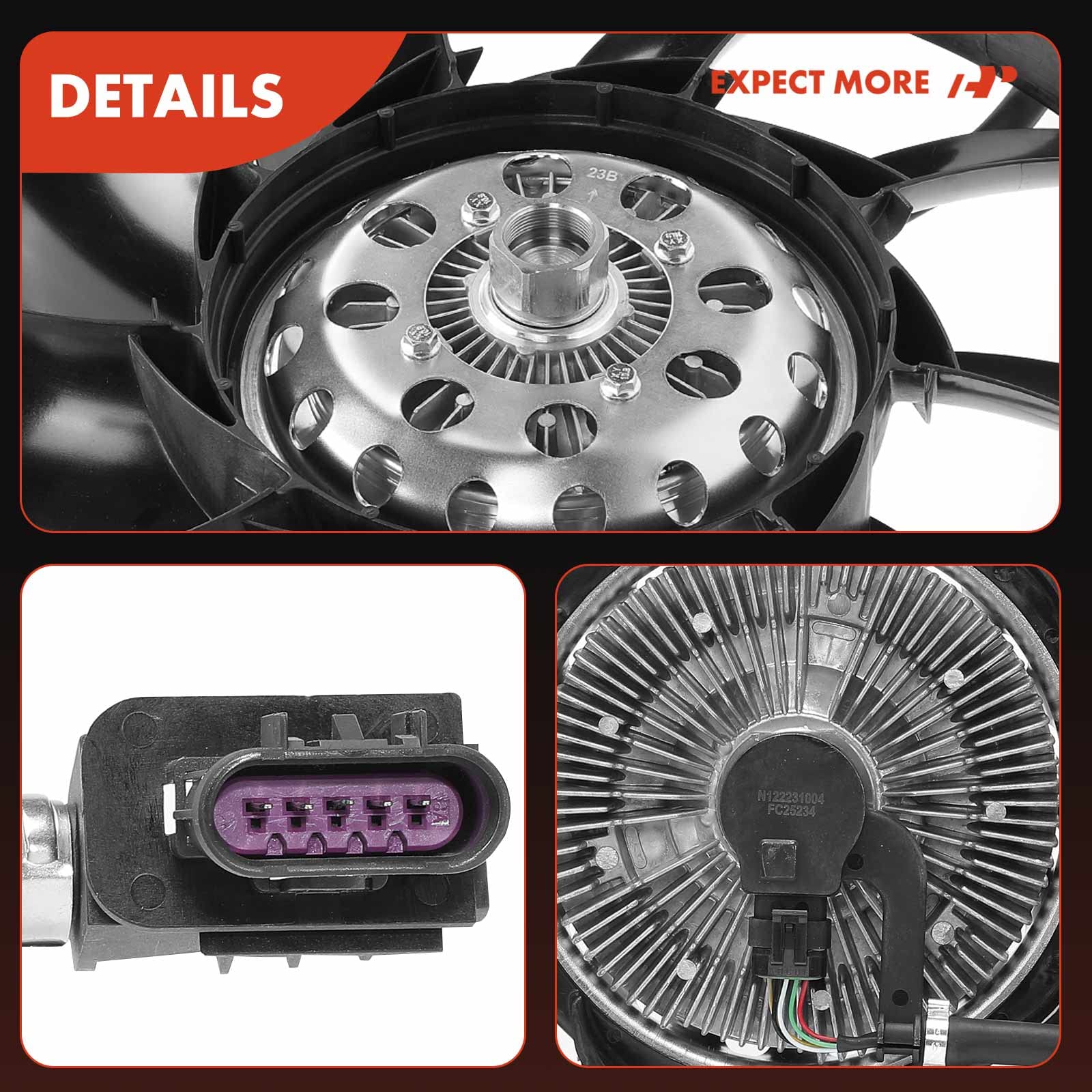 Premium Electronic Radiator Cooling Fan Clutch - Compatible with Land Rover Range Rover 2006-2009, Range Rover Sport 2006-2009, LR3 2005-2009, 4.2L Engine - Replaces OEM# 12462752 - Perfect for Off-Roading & Hot Weather Driving