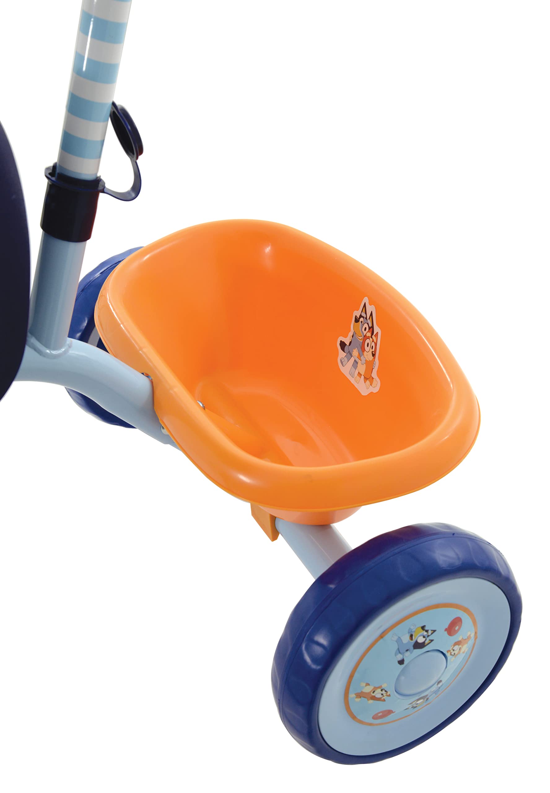 Bluey First Ride-On Trike for Kids Ages 2+ | Adjustable Handle, Easy-Switch Pedal Clutch, Puncture-Proof Tires & Steel Frame | Licensed Ride-On Toy with Front Mudguard & Rear Storage | Perfect for Outdoor Play, Backyard Fun & Preschool Learning Activities