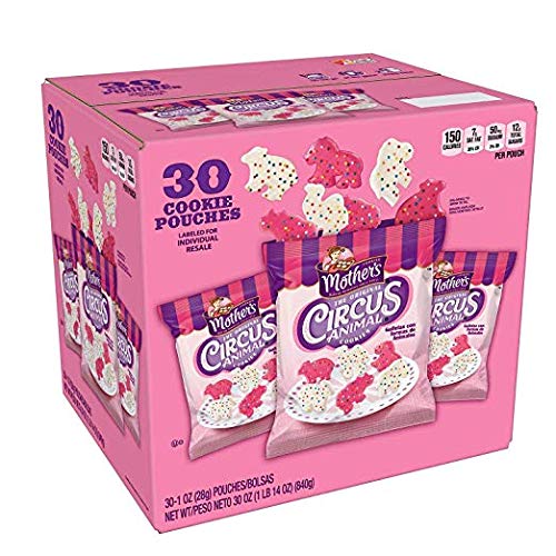 Original Circus Animal Cookies 1 oz, 30 Count (2 Packs) - Colorful Vanilla Frosted Snack Cookies for Kids Birthday Parties, School Lunches & Holiday Treats