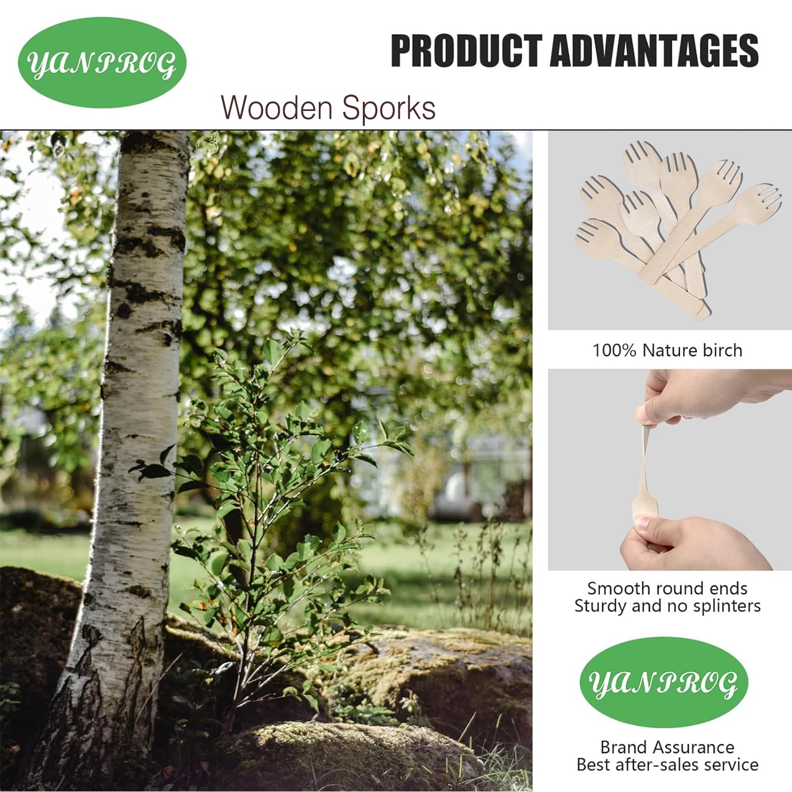 100-Pack Mini Wooden Sporks - 4