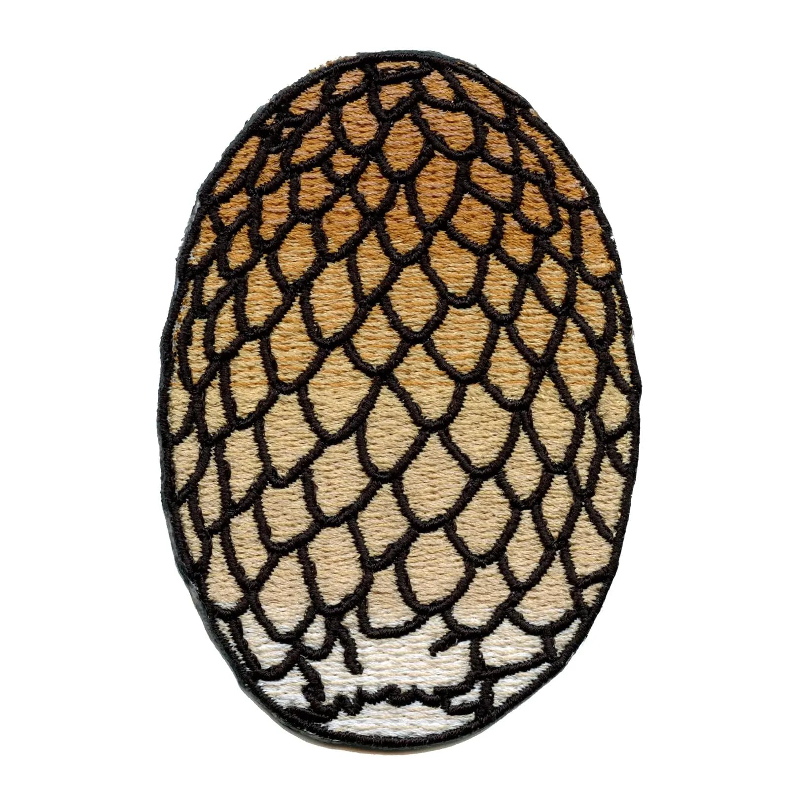 Gold Dragon Egg Patch - Scaled Baby Embroidered Iron On Applique for Cosplay, Jackets & Backpacks | DIY Costume Accessories & Fashion Embellishment