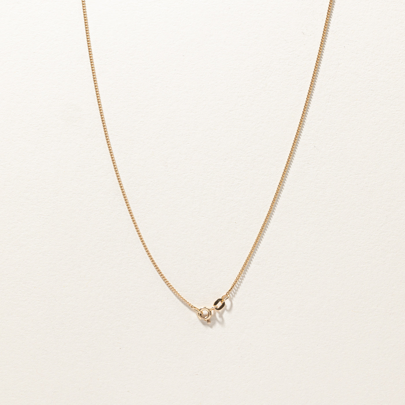 18K Yellow Gold Curb Link Chain Necklace - 16 Inch Classic Cuban Chain for Men & Women | Perfect for Layering, Gifts & Everyday Wear