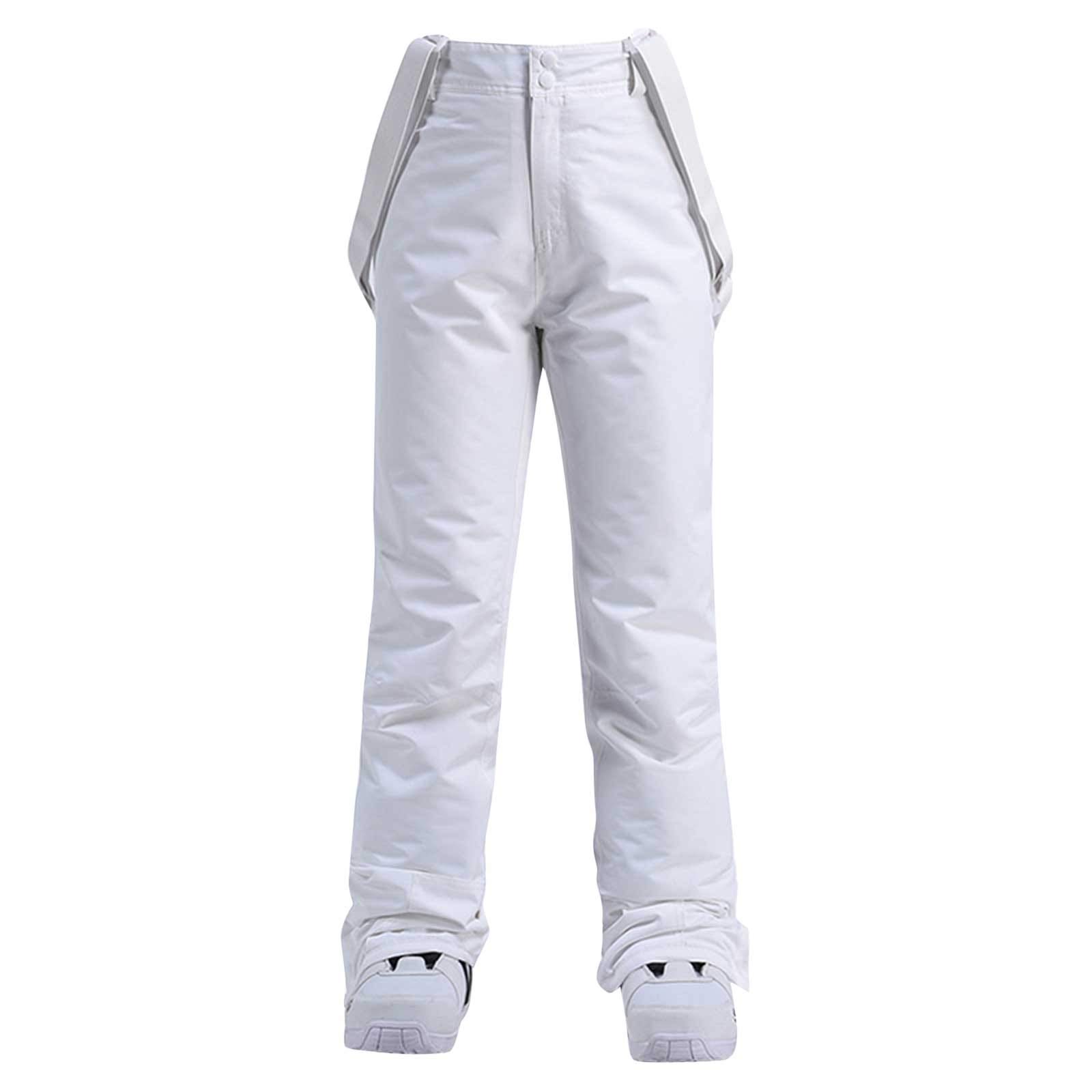 Qvkarw Women's Waterproof Insulated Ski Bib Overalls - Windproof Snowboard Pants with Detachable Suspenders for Winter Sports & Outdoor Activities