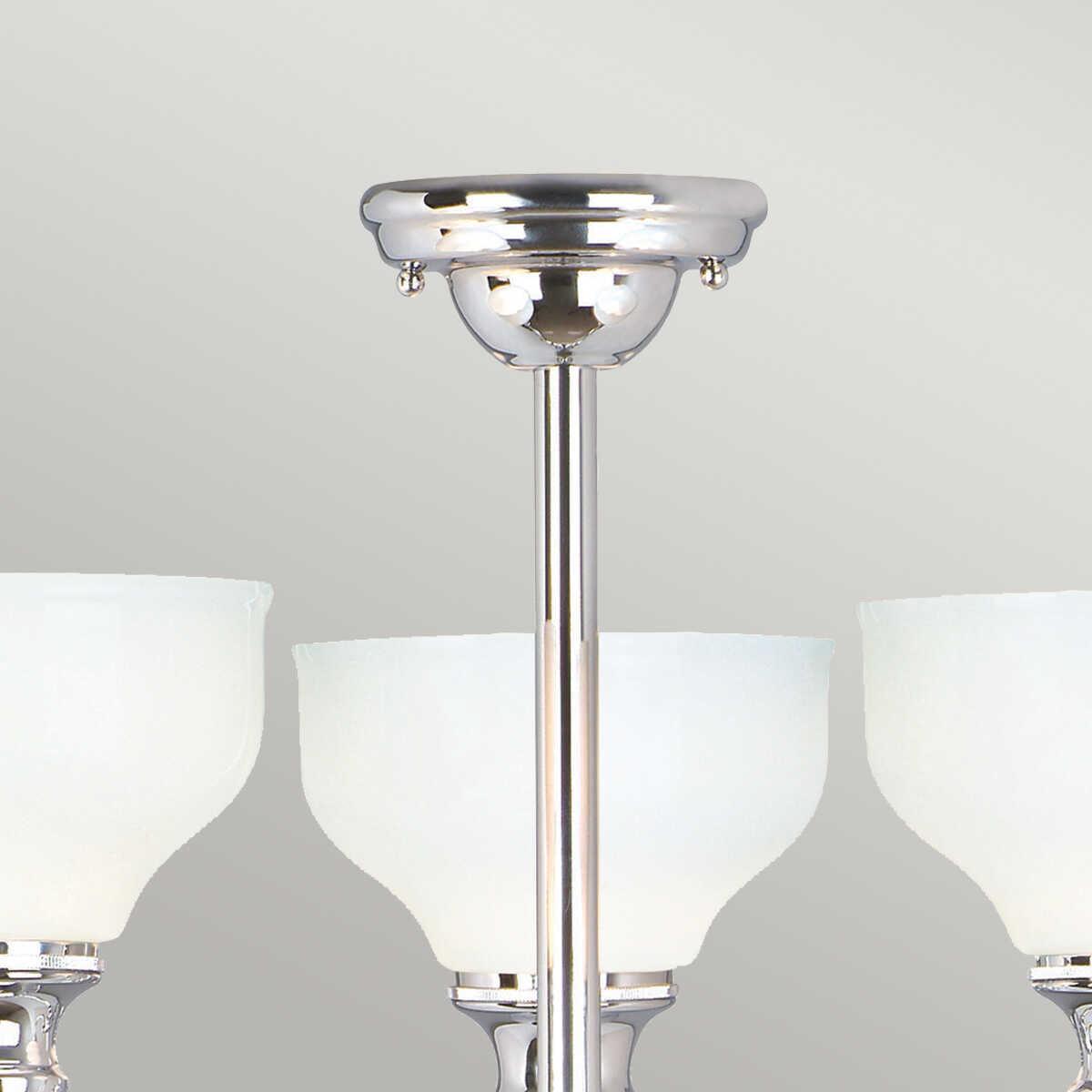 3-Light Chrome Bathroom Ceiling Fixture - Semi-Flush Mount Lighting for Bathroom, Bedroom & Hallway - Modern Chrome Finish - Easy Installation - Damaged Box Included