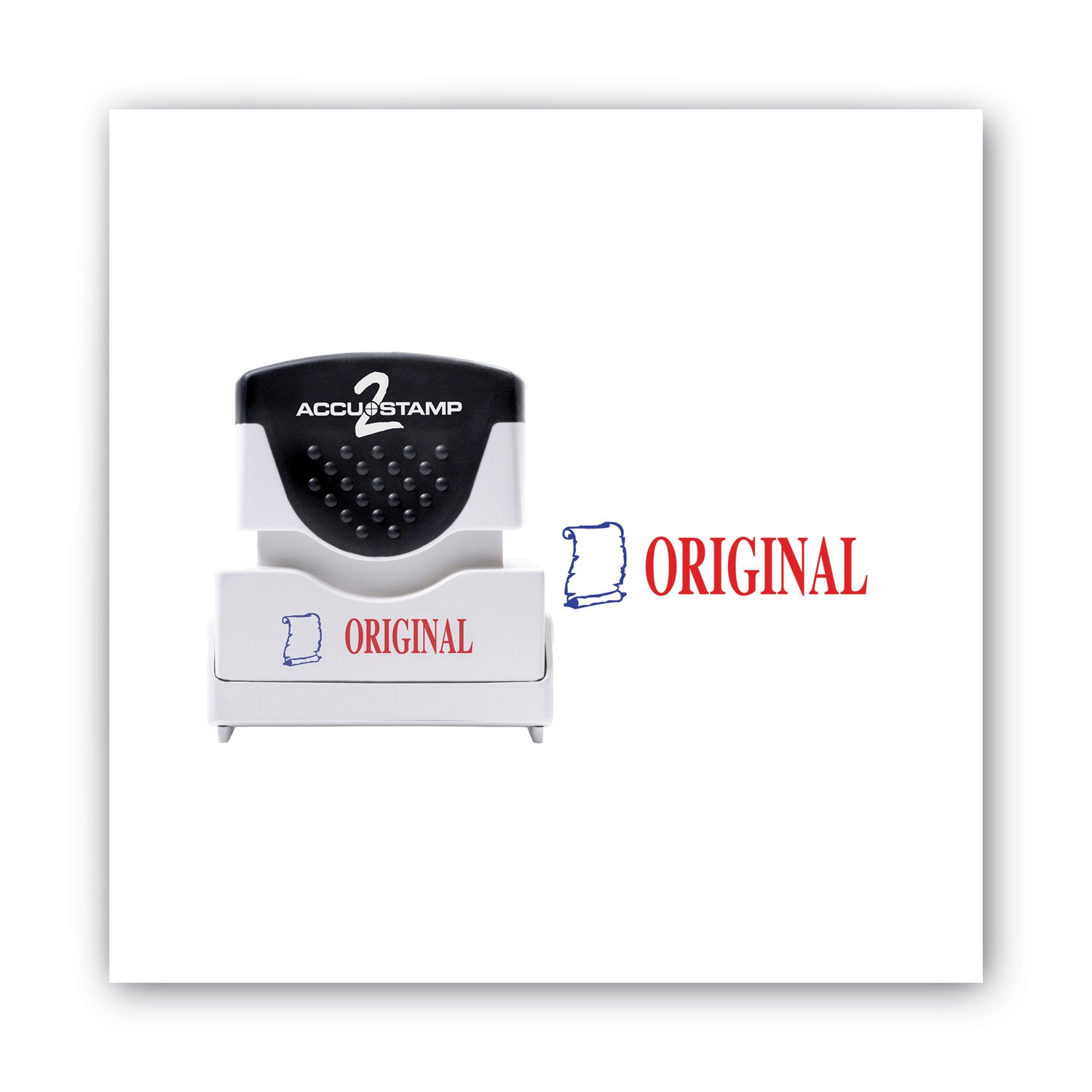 ACCUSTAMP2® Pre-Inked Shutter Stamp - Red & Blue Ink - Original Size 1.63 x 0.5 Inch - Perfect for Document Signing, Notary Work & Office Paperwork