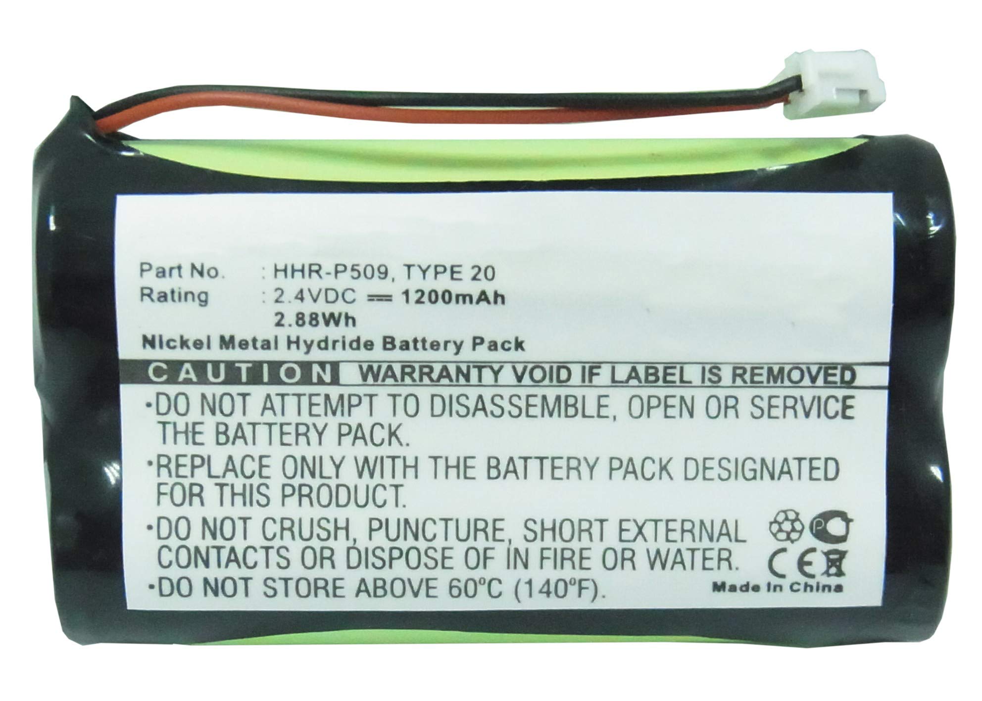 Synergy Digital Rechargeable Cordless Phone Batteries (2-Pack) - Ni-MH 2.4V 1200mAh Replacement Battery for Toshiba FT-8259BK Phone - Long Lasting Power for Home & Office Use