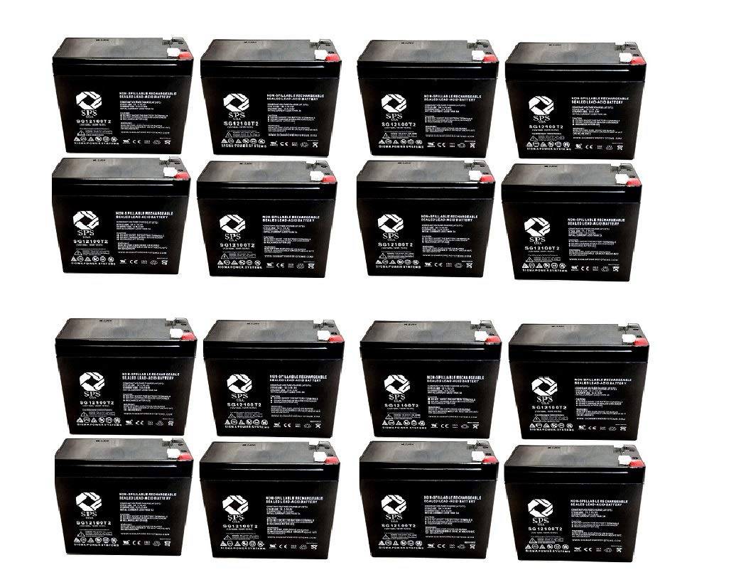SPS Brand 12V 10Ah Replacement Battery for Upsonic IPCM200VR - 16 Pack - Backup Power Supply for Security Systems, Emergency Lights & UPS Devices