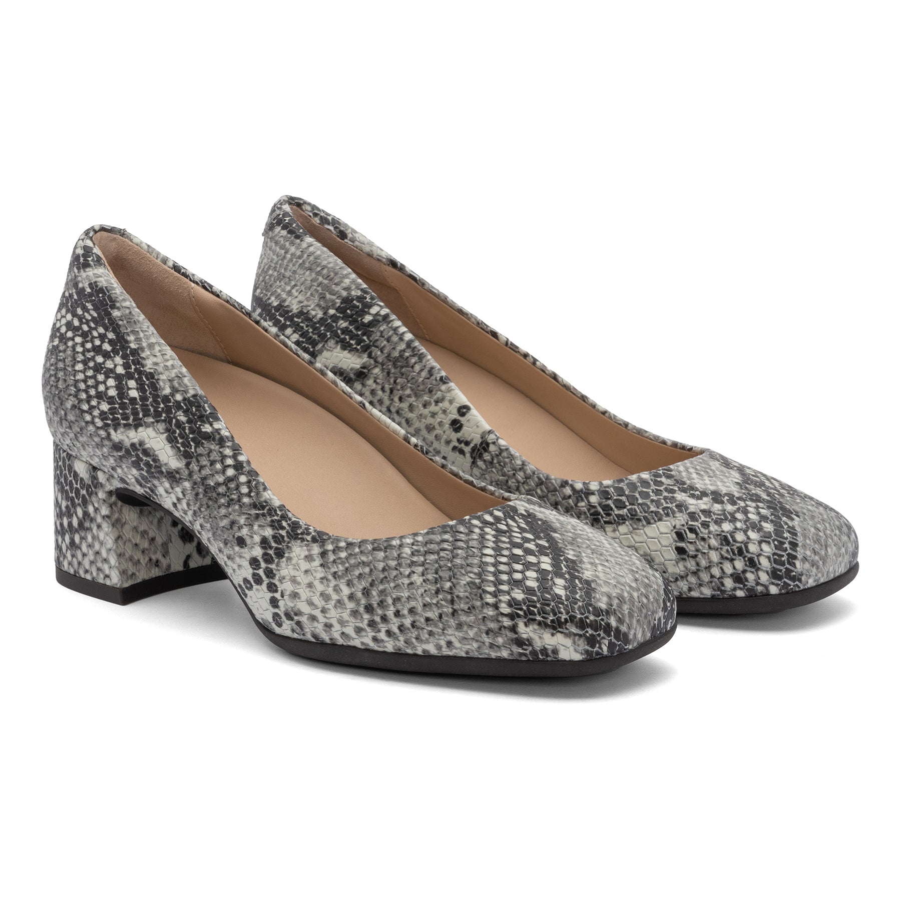 Abeo Avenue Women's White Snake Print Pump Shoes - Stylish Heels for Office, Party & Special Occasions