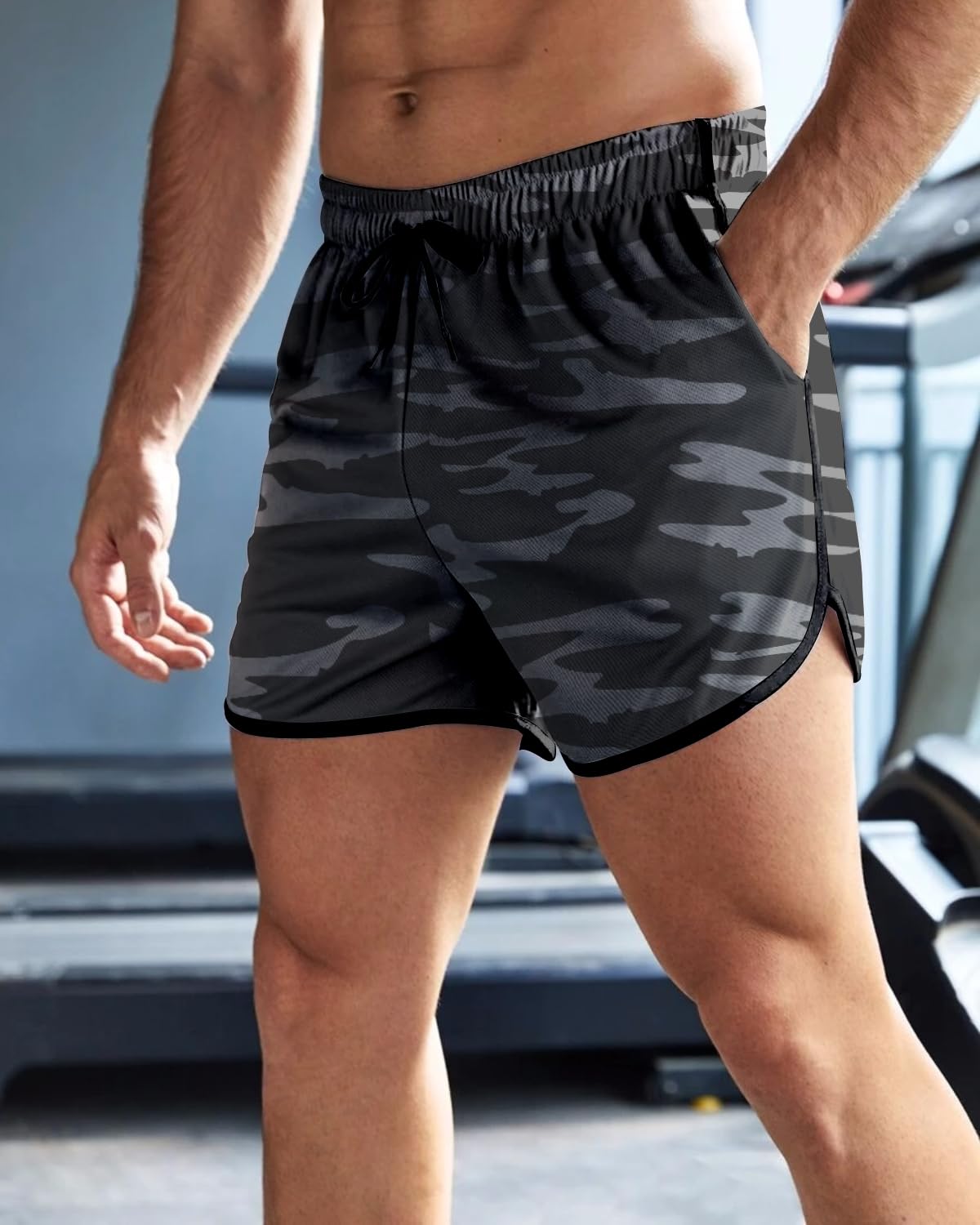 OEBLD Men's 3 Inch Running Shorts - Breathable Quick Dry Workout Athletic Shorts with Zipper Pockets for Gym, Jogging & Outdoor Sports