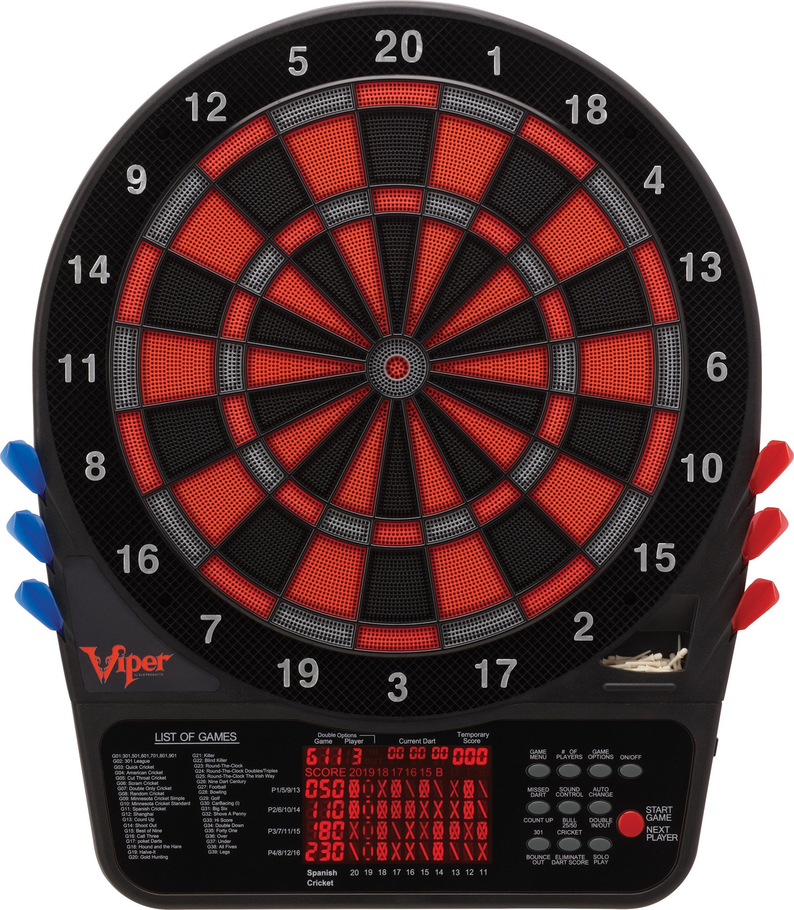 Premium Viper Metropolitan Solid Wood Dartboard Cabinet with Electronic Dartboard – Ready-to-Play Bundle Includes 2 Sets Soft-Tip Darts & Integrated Storage – Multiple Stain Options – Perfect for Game Rooms, Bars, and Home Entertainment