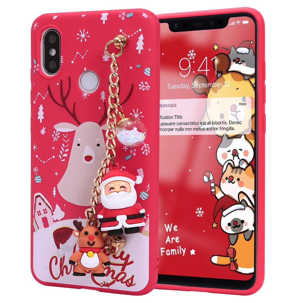 Christmas TPU Case for Xiaomi Redmi K40 Gaming 5G - Cute Cartoon Design with Wristband Chain - Soft Bumper Phone Cover for Women & Girls - Compatible with Redmi K40 Gaming 6.67