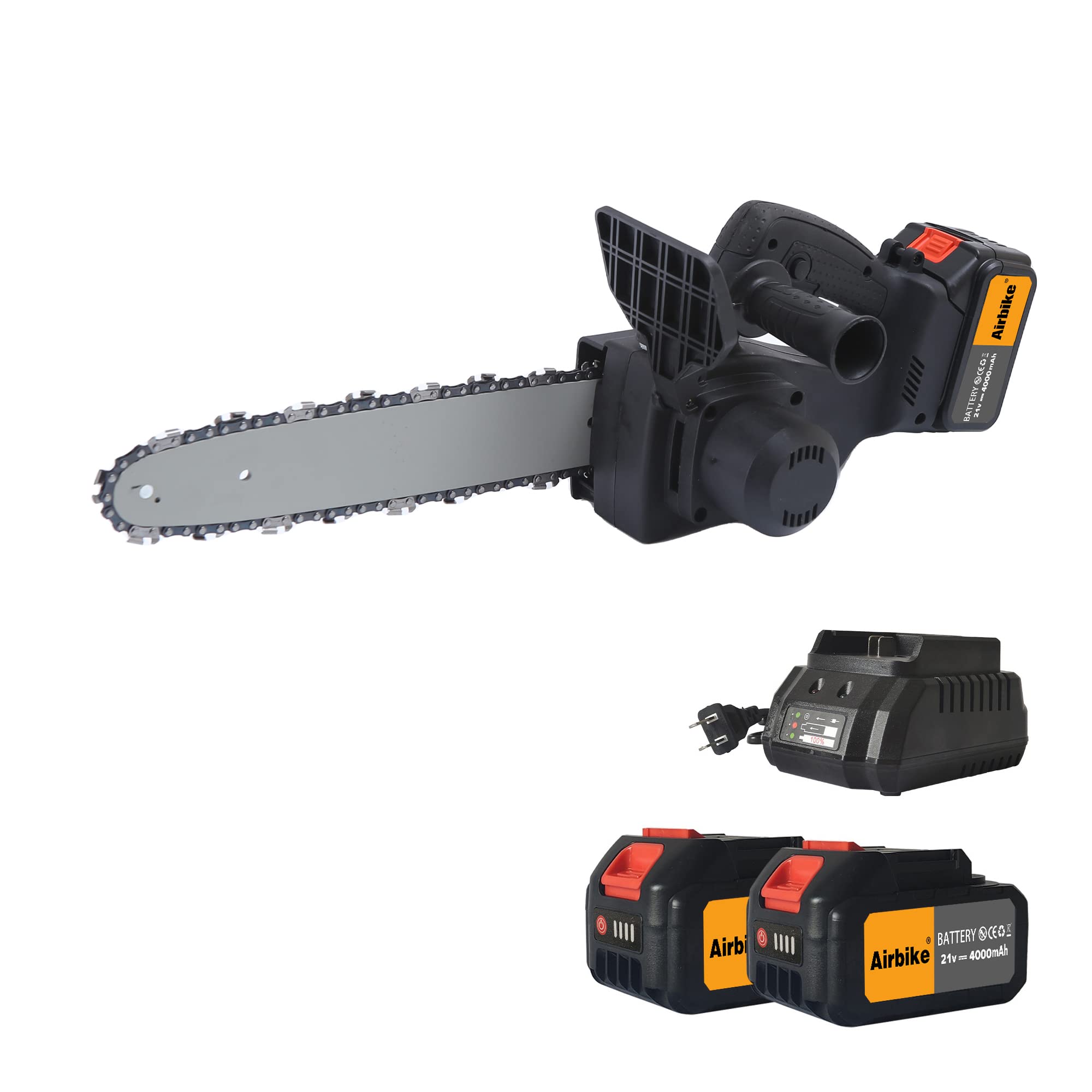 12-Inch Cordless Electric Chainsaw with 2x 4000mAh Batteries - Powerful Battery-Powered Chainsaw for Wood Cutting, Branch Trimming, Tree Pruning & Yard Maintenance - Perfect for Home Gardening, Landscaping & DIY Woodworking Projects