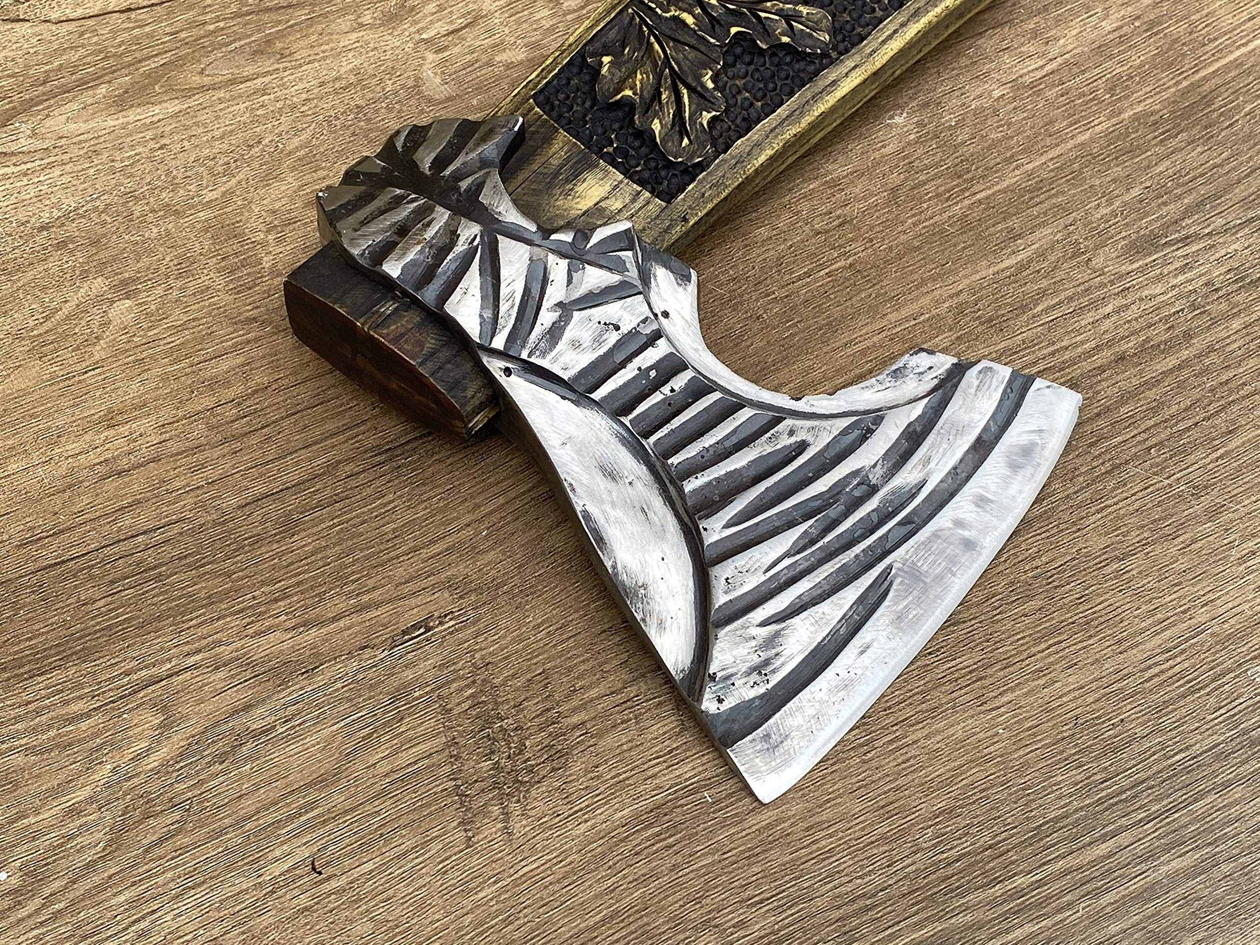 Handcrafted Wolf Head Axe - Unique Gift for Men, Christmas Present, Birthday Gift - Perfect for Outdoor Adventures, Camping & Survival Gear