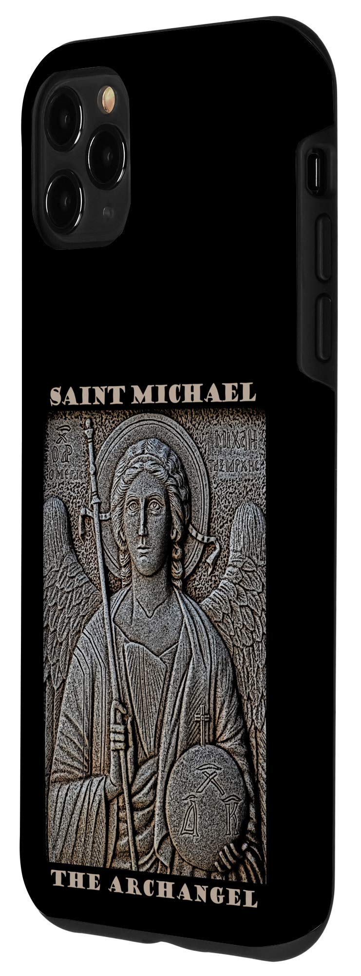 iPhone 11 Pro Max Case with St. Michael The Archangel Vintage Catholic Saint Design - Religious Protection for Daily Use & Gift Giving
