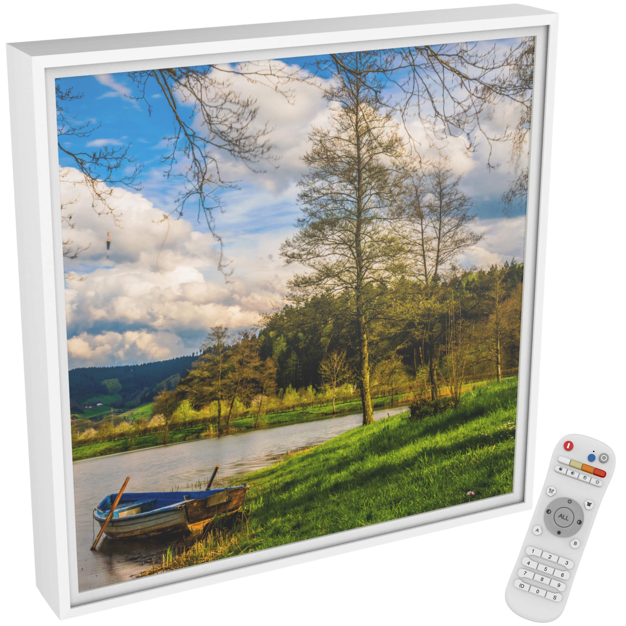 Paradise Panels LED Light Panel - Dimmable Color Changing Wall Art with Remote & Bluetooth App - Modern Room Decor for Bedroom, Dorm, Living Room - Includes Wall Mount Kit (Lake View) - Perfect for Mood Lighting, Home Theater, and Party Decor