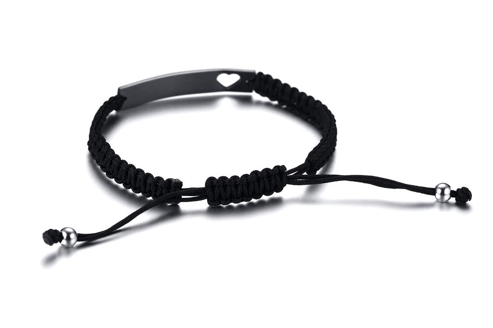 MEALGUET Personalized Couple Bracelets - Custom Engraved Handmade Braided Rope Bracelet for Men & Women - Adjustable Friendship Wristband - Unique Gift for Husband, Boyfriend, Anniversary - Perfect for Couples, Dating & Romantic Occasions