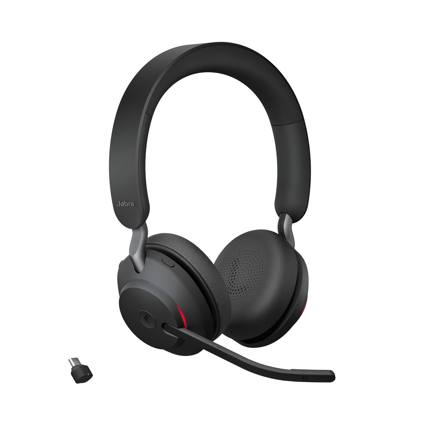 Jabra Evolve2 65 Wireless PC Headset - Noise Cancelling Microsoft Teams Certified Headphones with Long Battery Life - USB-C Bluetooth Adapter - Black - Perfect for Remote Work & Video Conferencing
