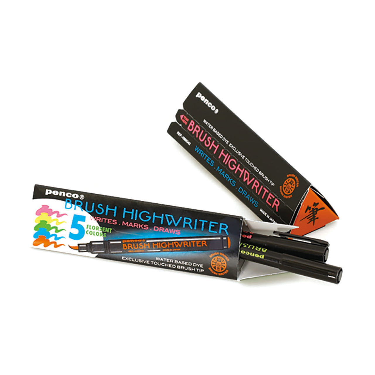 Premium Highwriter Brush Pen Set - 5 Pack with Fine Tip for Calligraphy, Hand Lettering & Art - Perfect for Beginners & Professionals