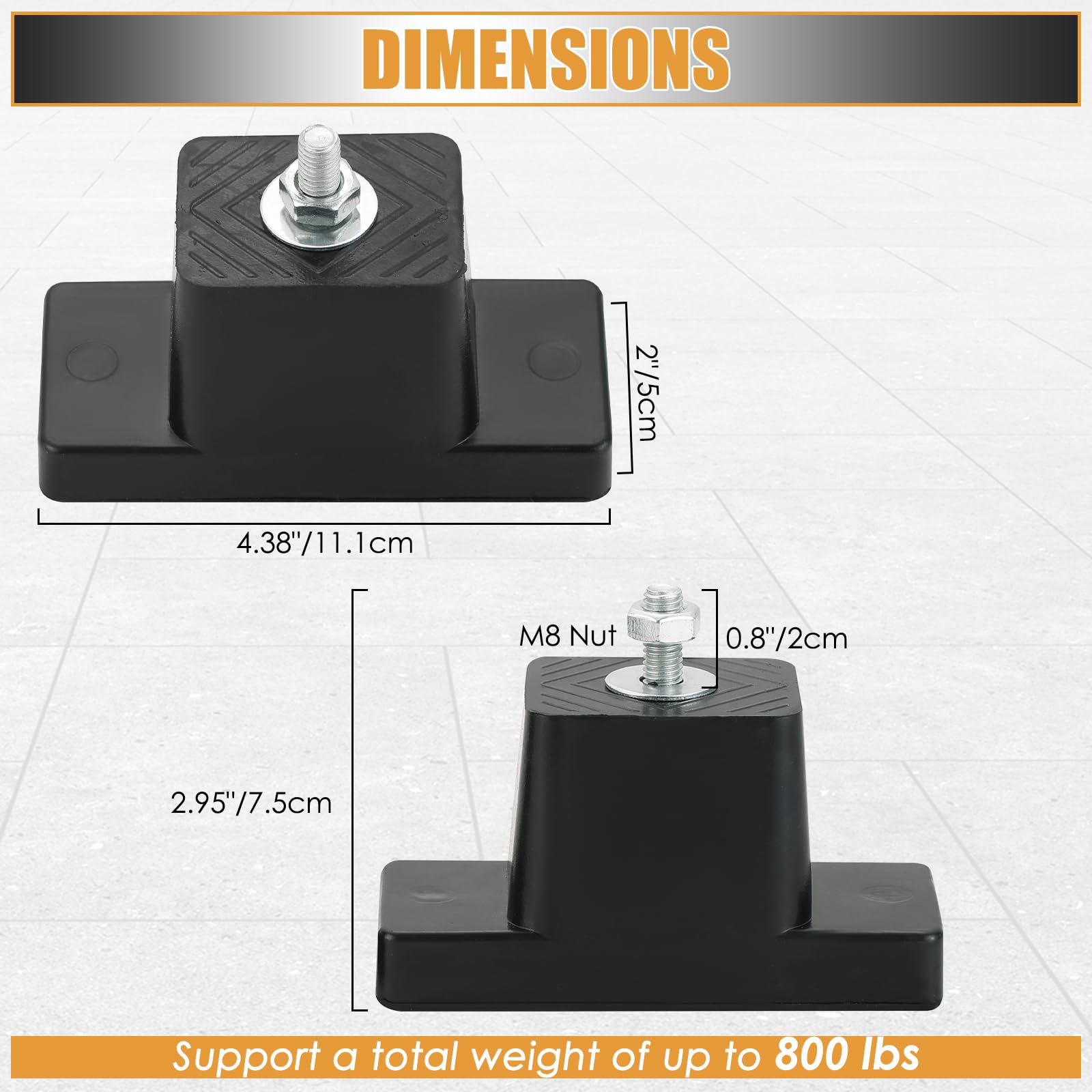 NATGAI 4Pack Rubber Vibration Isolator Mounts - Heavy Duty AC Bracket for Outdoor Mini Split Air Conditioner Condenser Units | Reduce Noise & Vibration for Home and Commercial HVAC Systems